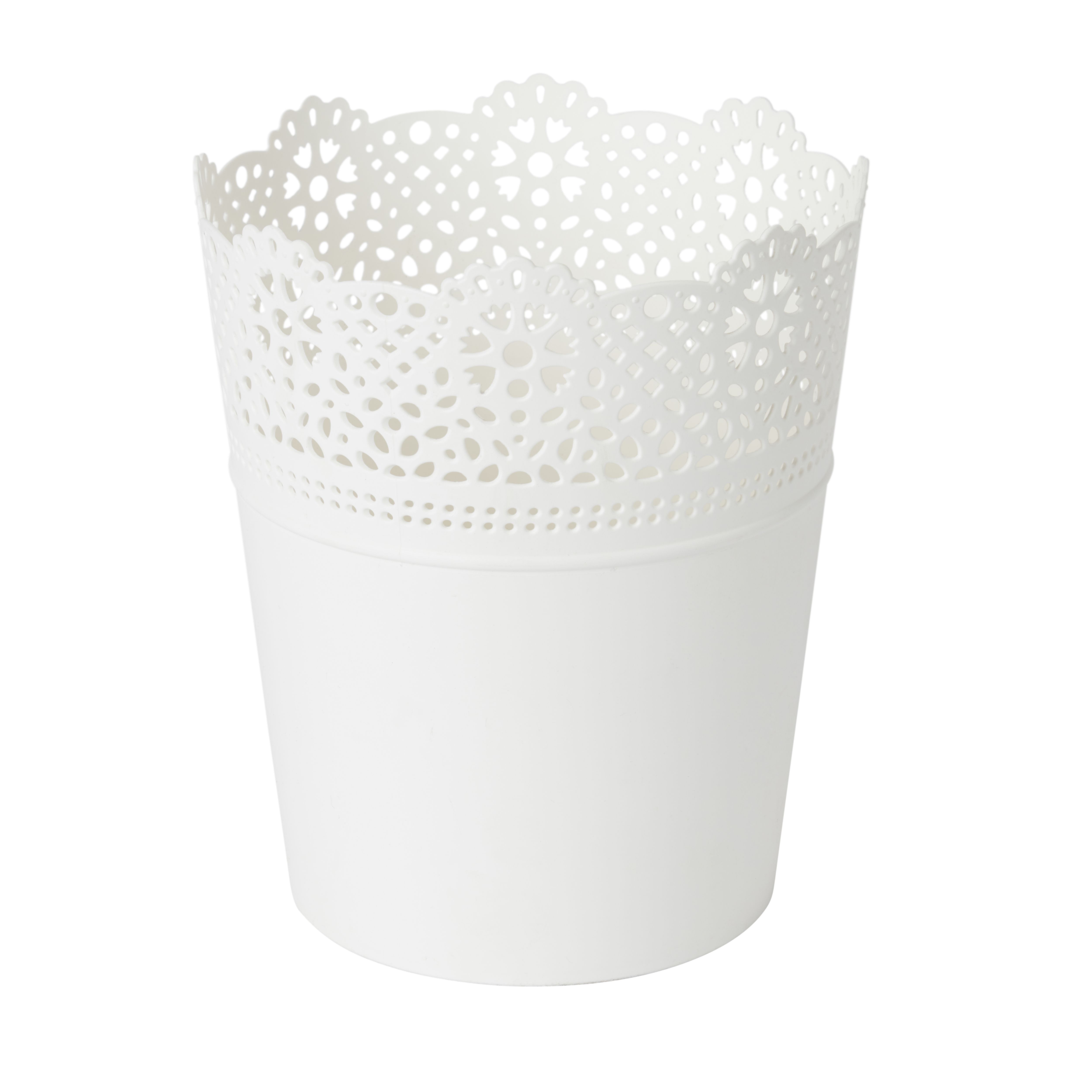 GoodHome White Plastic Lace Circular Plant Pot (Dia)13.7Cm Price Comparisons | Compare The Build