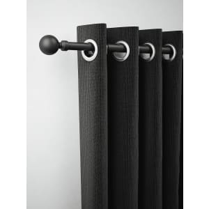 Rothley Extendable Curtain Pole Kit with Solid Orb Finials - Matt Black 71-120cm Price Comparisons | Compare The Build