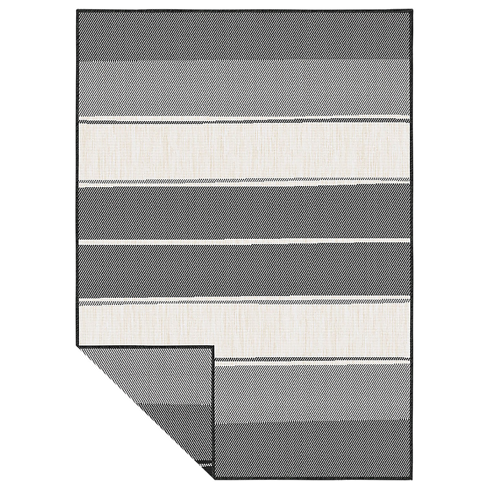 Duo Weave Indoor/Outdoor Rug - Stripe Charcoal - 120x170cm Price Comparisons | Compare The Build