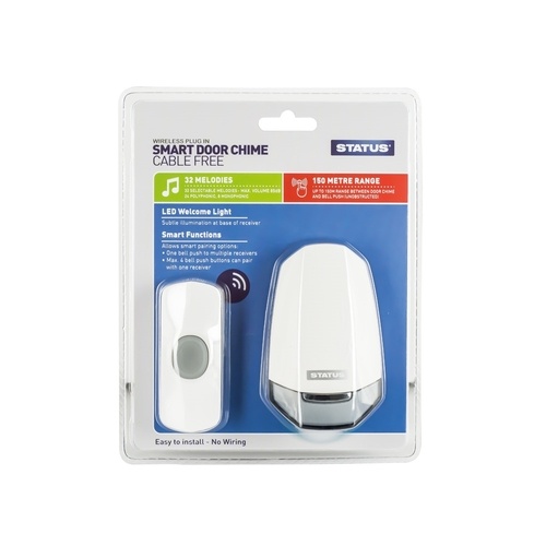 Status Wireless Plug in Door Chime with Nightlight - White | Compare The Build