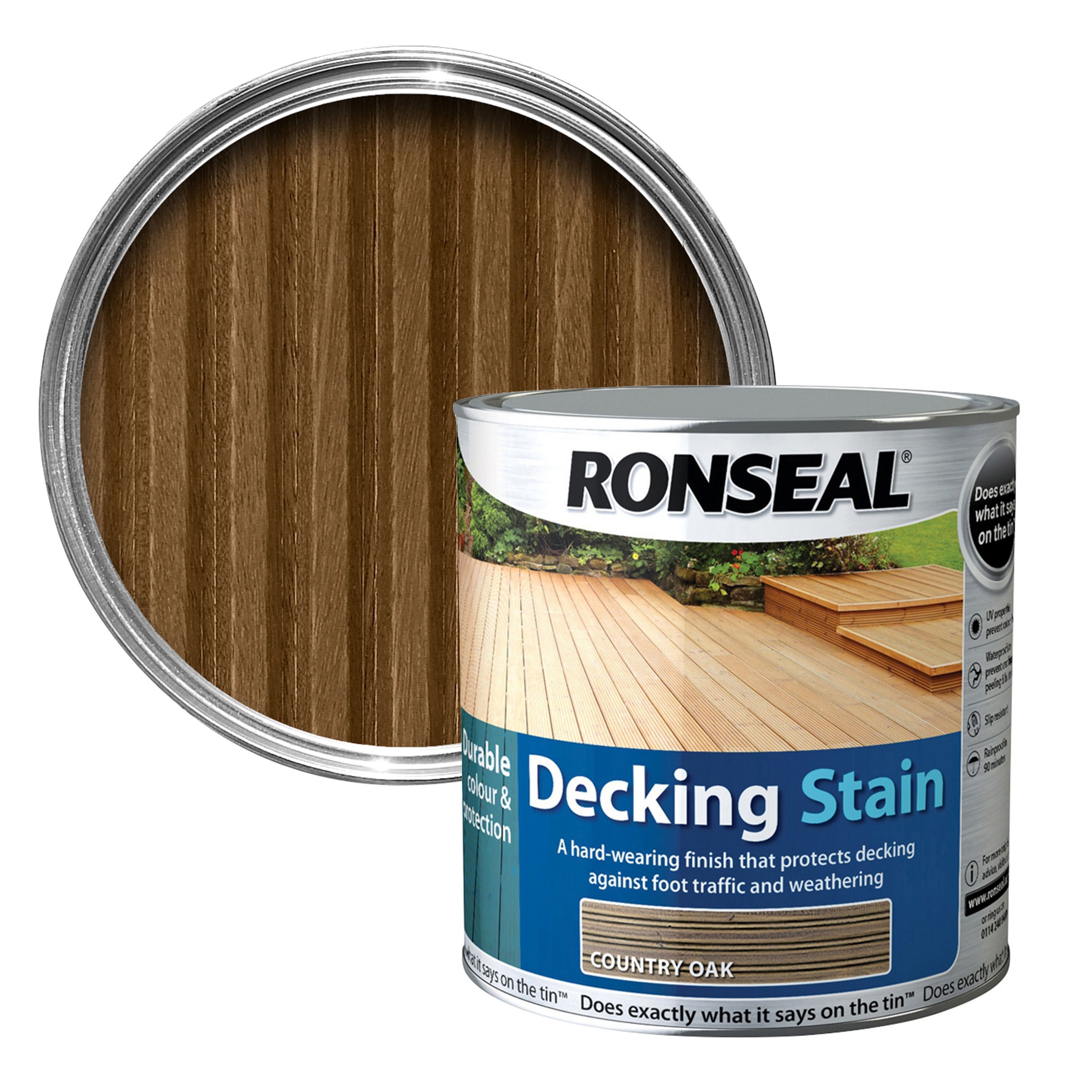 Ronseal Country Oak Matt Decking Wood Stain, 5L Price Comparisons | Compare The Build