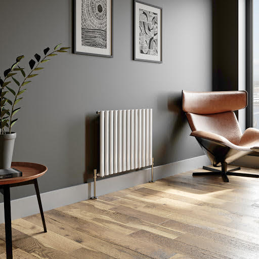Horizontal Oval Tube Single Panel Designer Radiator 600 x 780mm White Price Comparisons | Compare The Build