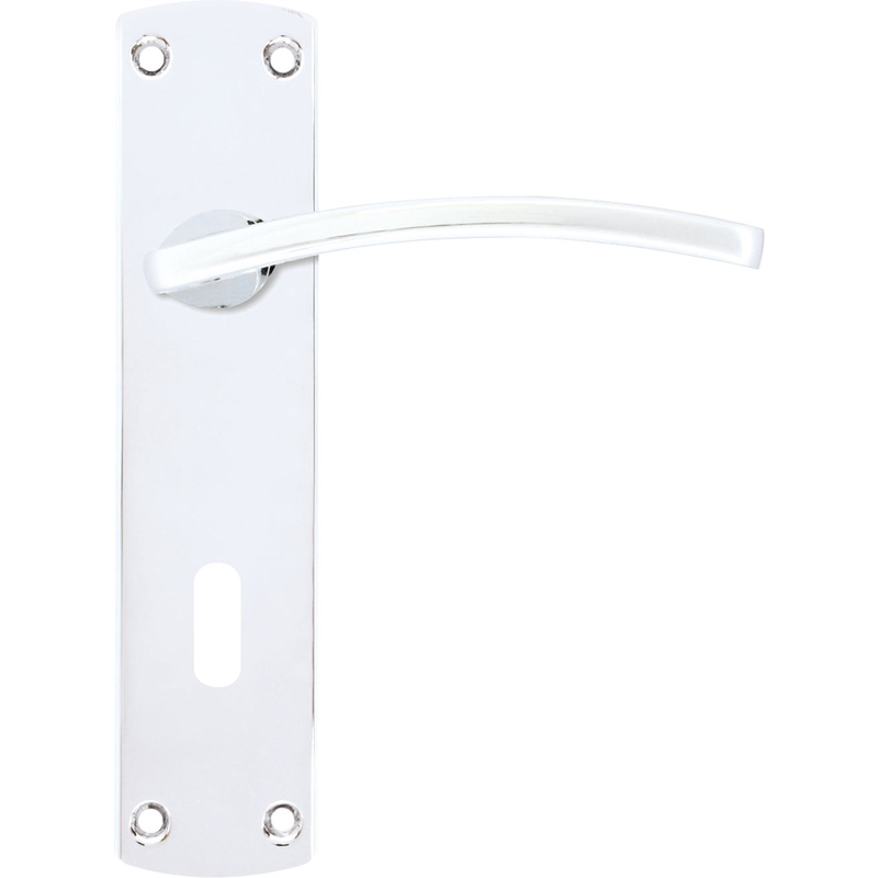 Stanza Toledo Door Handles Polished Lock (Pair) in Chrome Plastic | Compare The Build