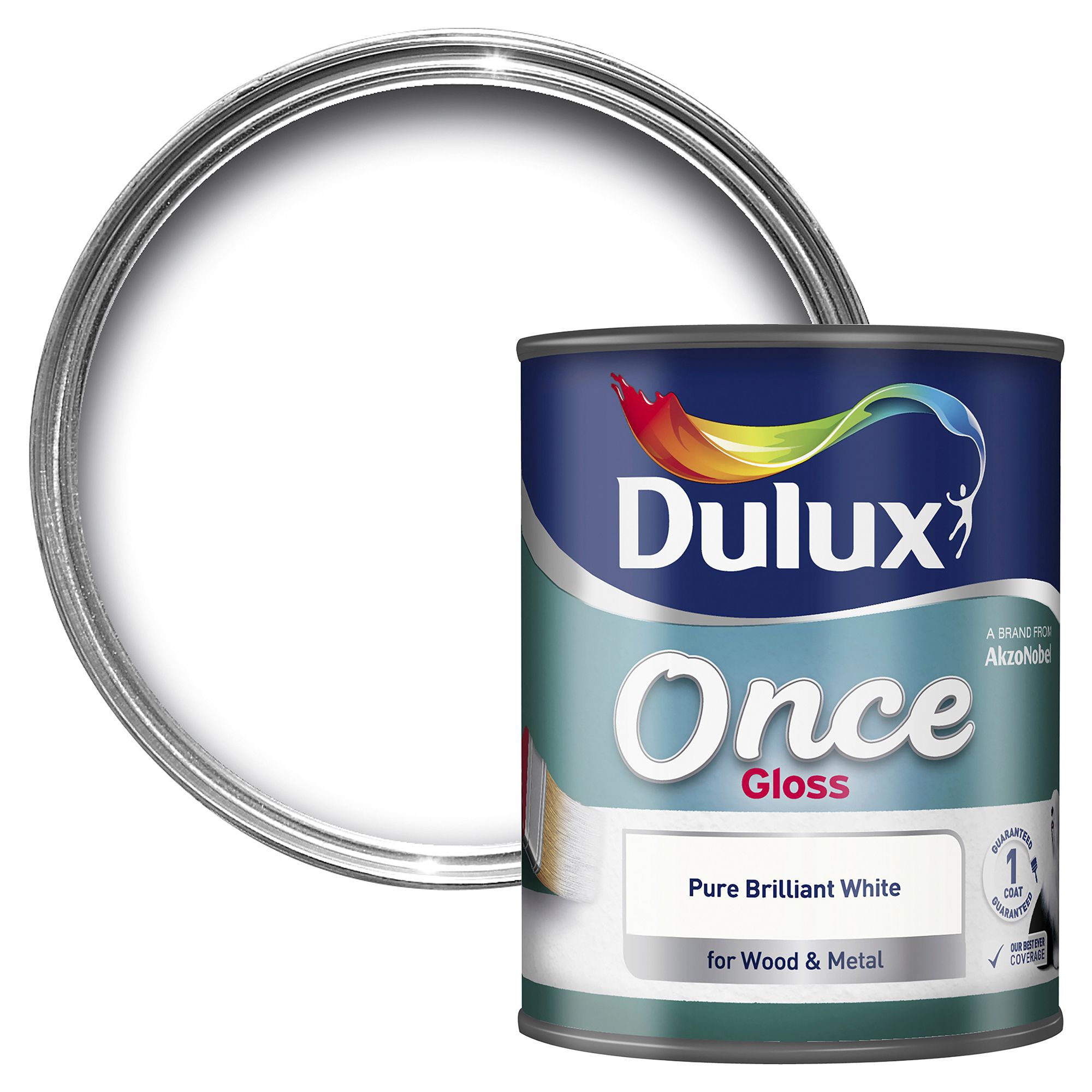 Dulux Once Pure Brilliant White - Gloss Paint - 750ml Price Comparisons | Compare The Build