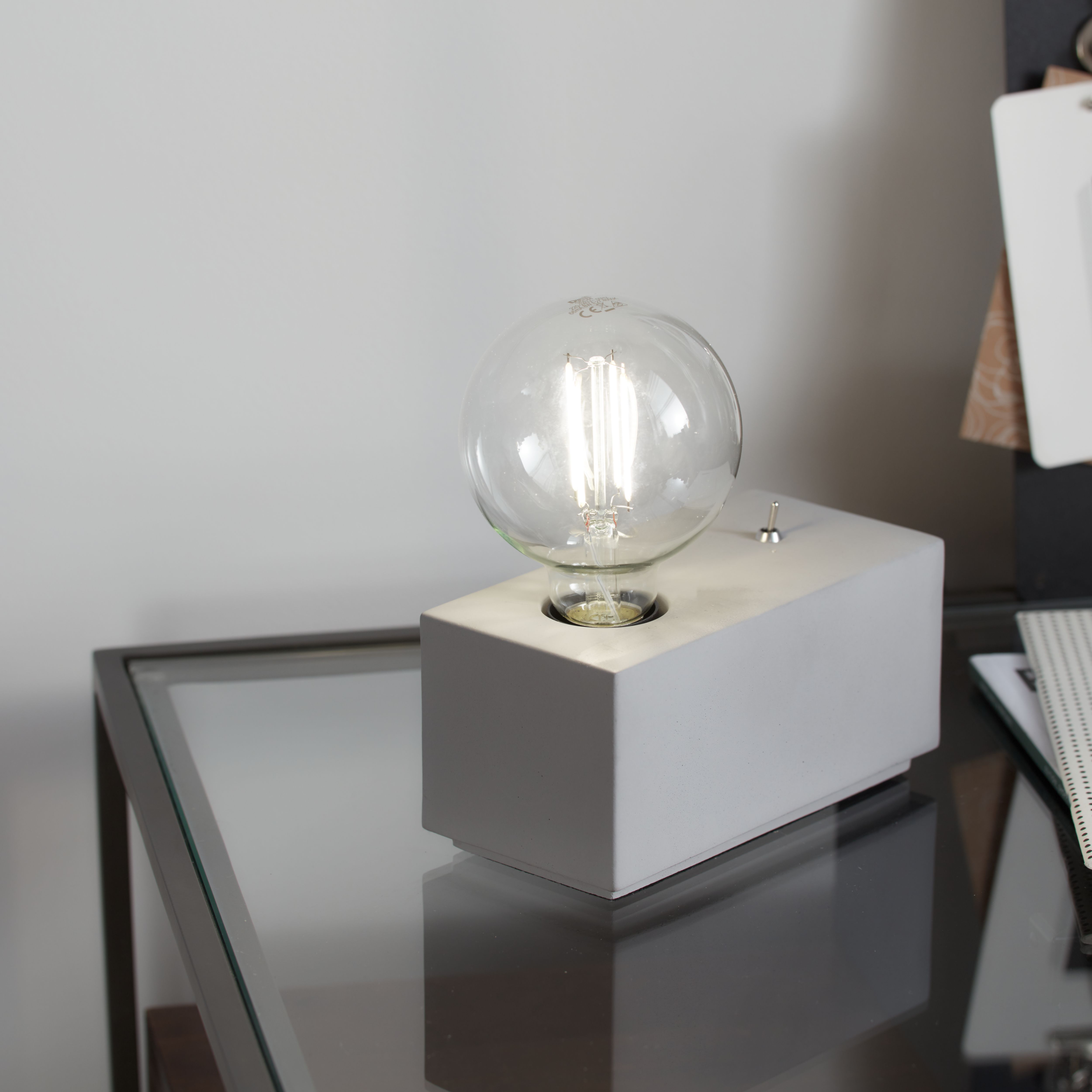 GoodHome Qausuit Grey Rectangular Table Light Price Comparisons | Compare The Build