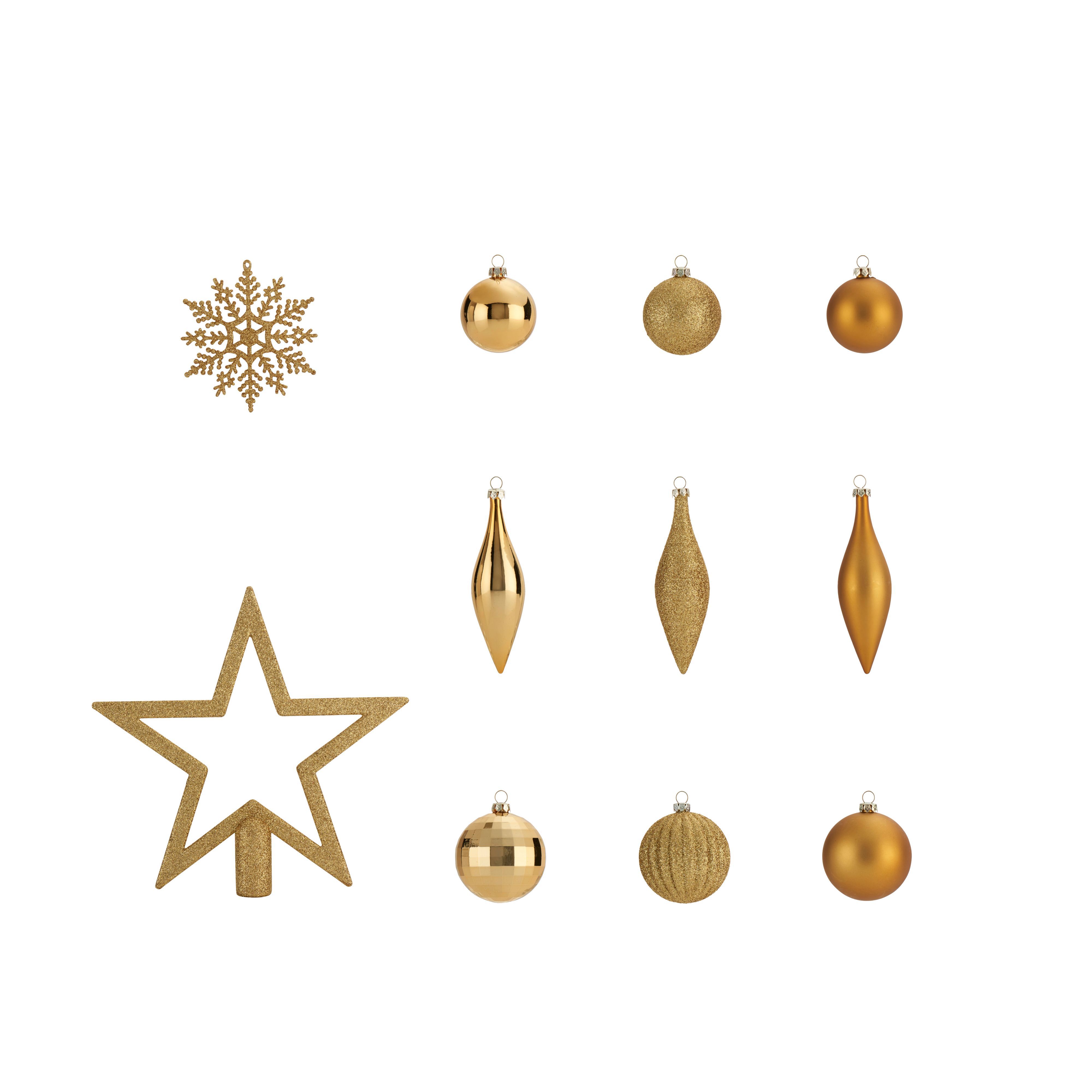 Assorted Gold Effect Decorations, Pack Of 50 Price Comparisons | Compare The Build
