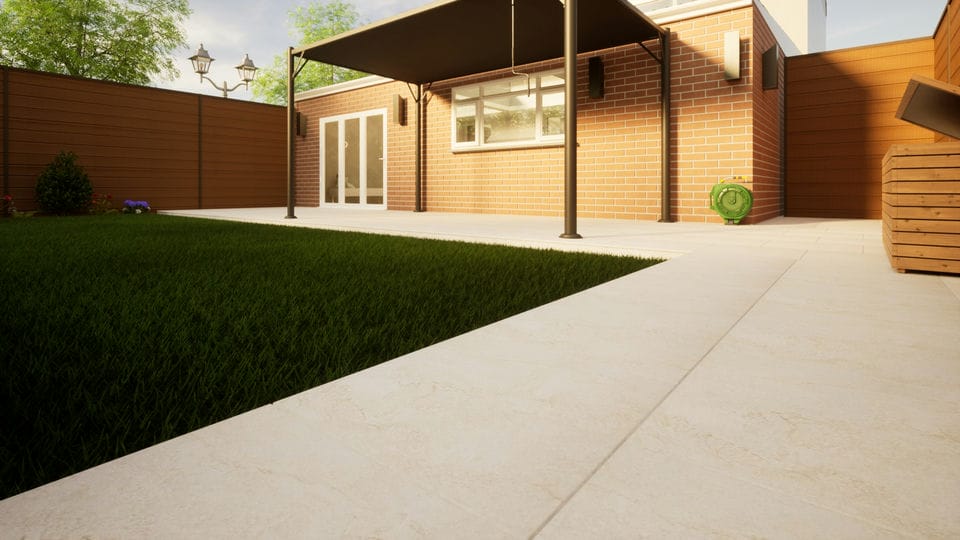 Porcelain Paving - 600mm x 600mm x 20mm White Quartz | Compare The Build