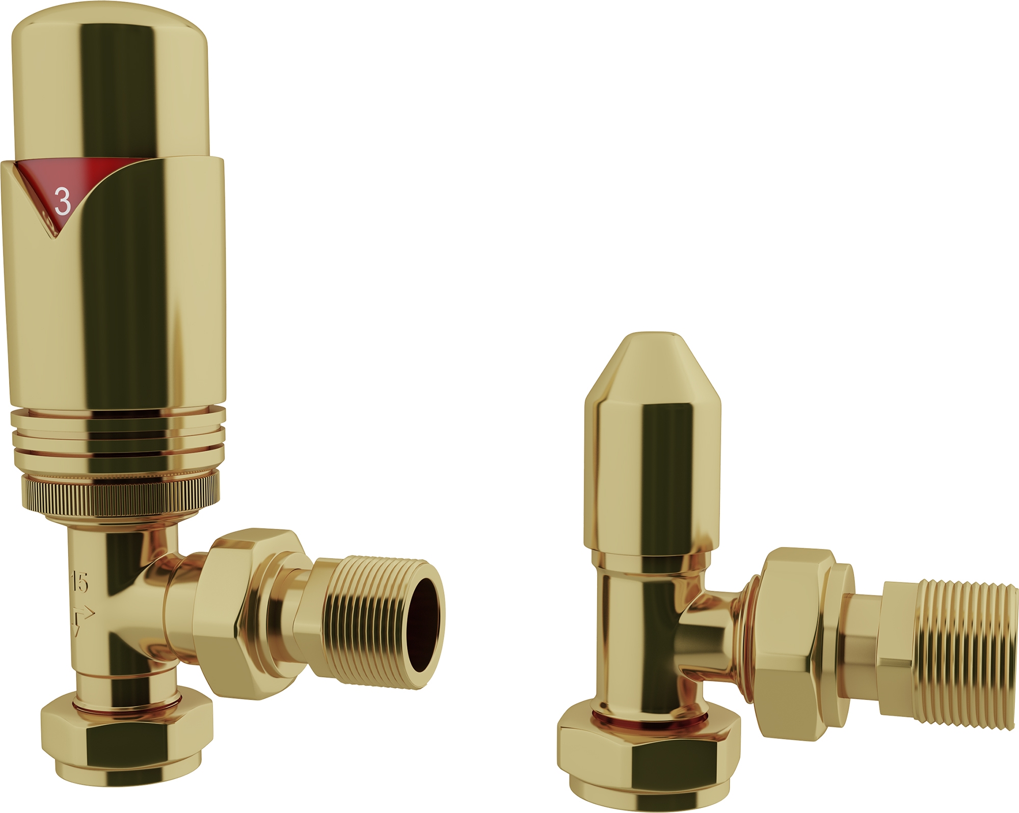 Trade Direct Thermostatic Valves, Minimal, Polished Brass Angled Price Comparisons | Compare The Build
