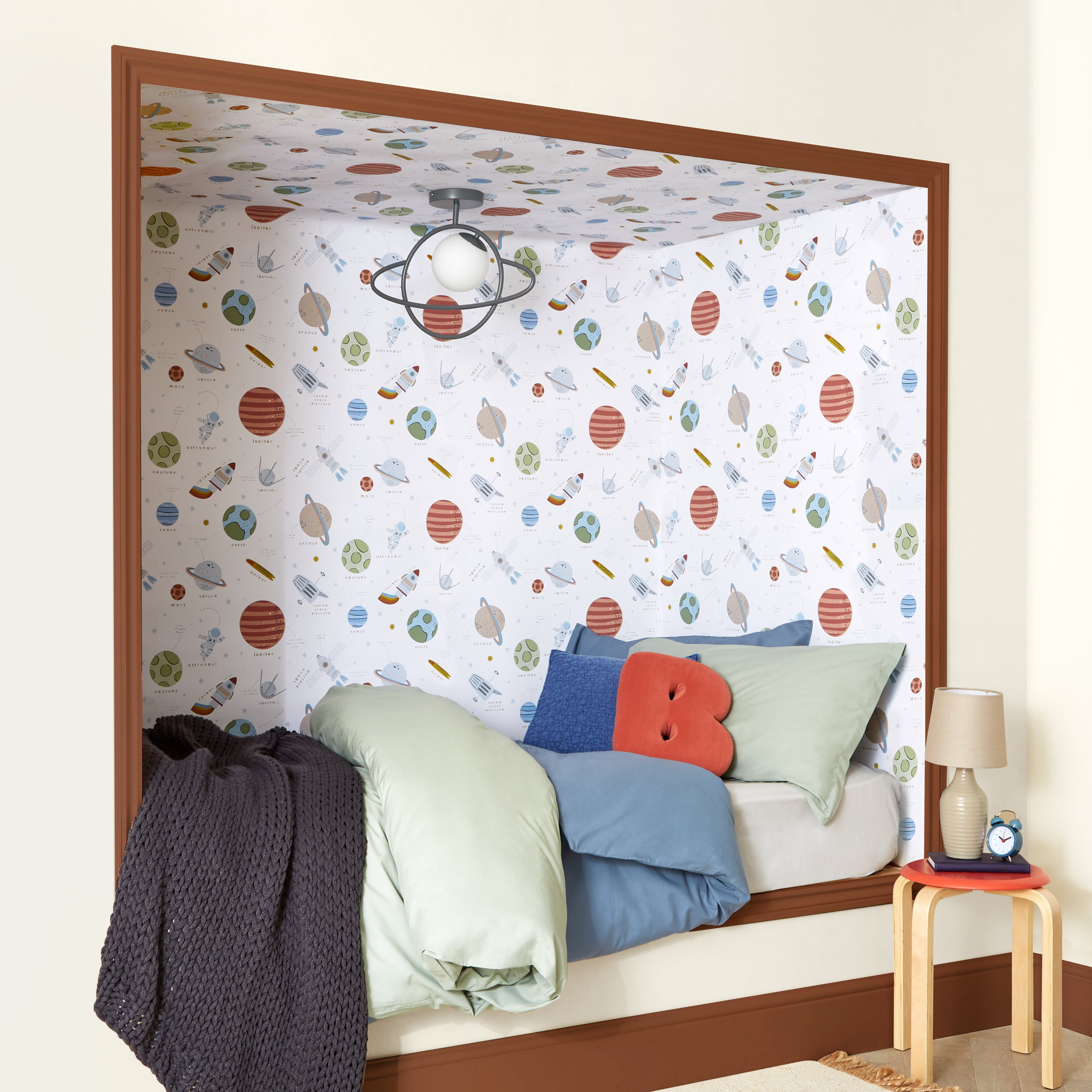 Outer Space Scandi Wallpaper Natural | Compare The Build