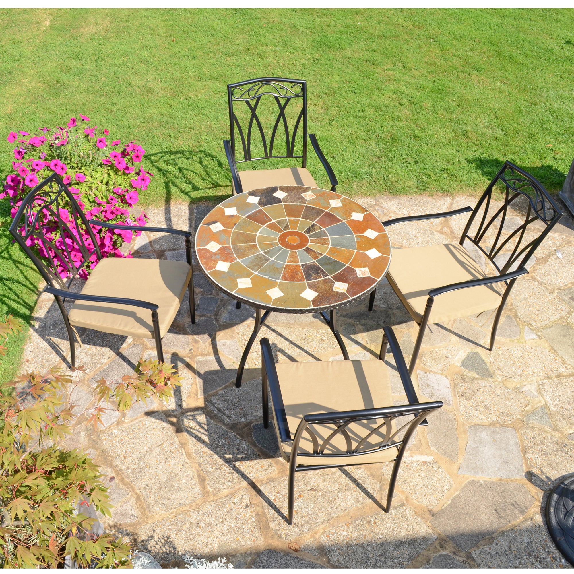 Granada Table with 4 Ascot Chairs Set MultiColoured | Compare The Build