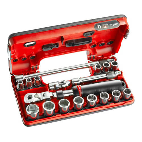 Facom 18 Piece 3/8" Drive Hex Socket Set Metric in Detection Box 3/8" Price Comparisons | Compare The Build