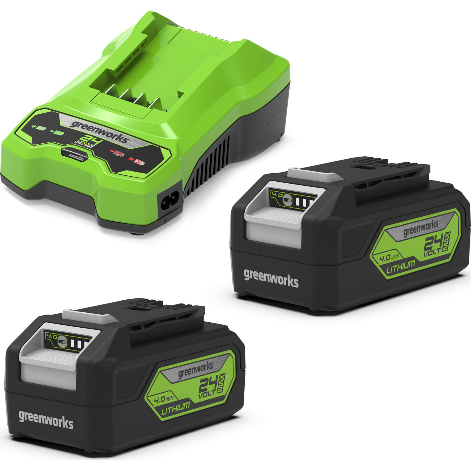 Greenworks 24v Cordless Twin 4ah Li-ion Batteries and Charger 4ah Price Comparisons | Compare The Build