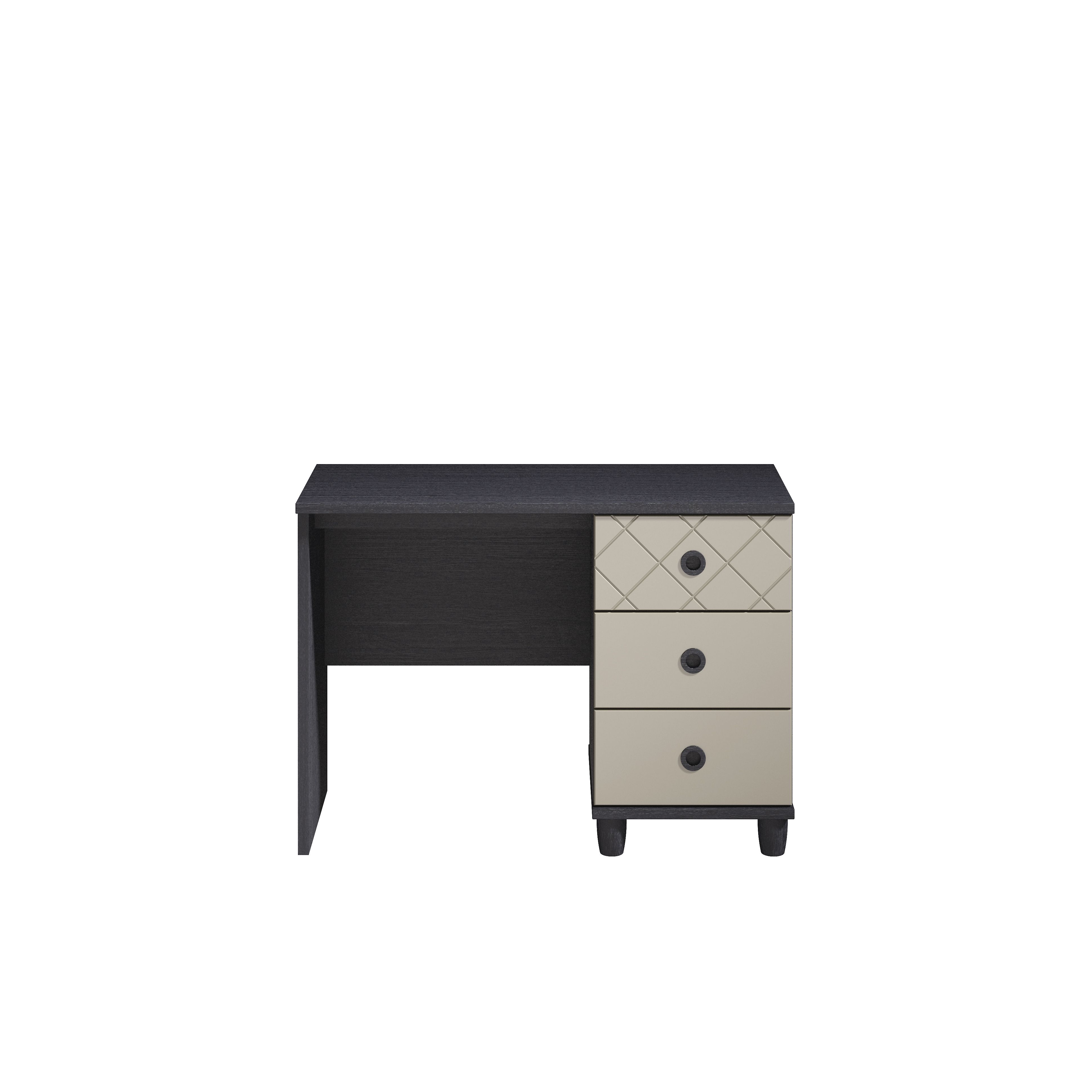 Consort Hektor Black & Soft Grey 3 Drawer Dressing Table (H)710mm (W)1000mm (D)420mm Price Comparisons | Compare The Build