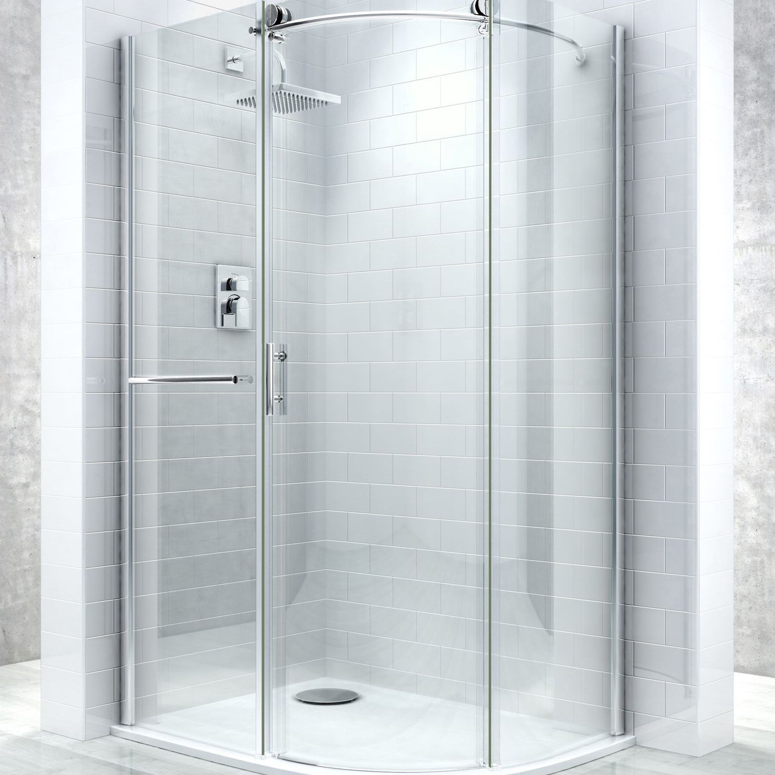 Cooke & Lewis Eclipse Offset Quadrant Shower Enclosure, Tray & Waste With Sliding Door (W)1200mm (D)900mm Price Comparisons | Compare The Build