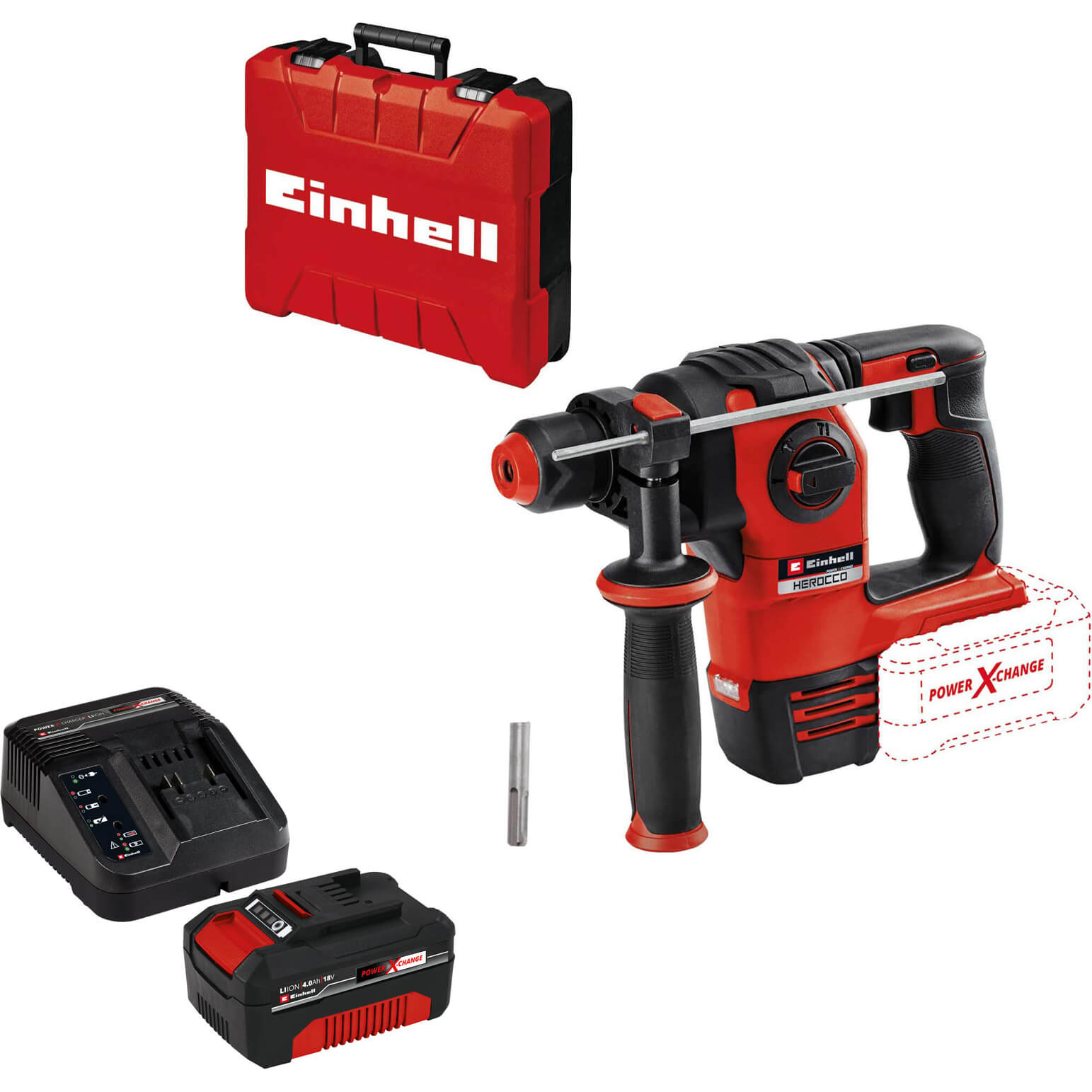 Einhell HEROCCO 18v Cordless Brushless SDS Plus Rotary Hammer Drill 1 x 4ah Li-ion Charger Case | Compare The Build