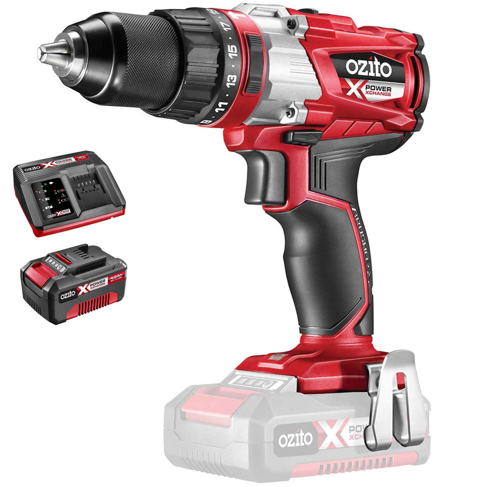 Ozito PXBHS 18v Cordless Brushless Combi Drill 1 x 4ah Li-ion Charger No Case Price Comparisons | Compare The Build