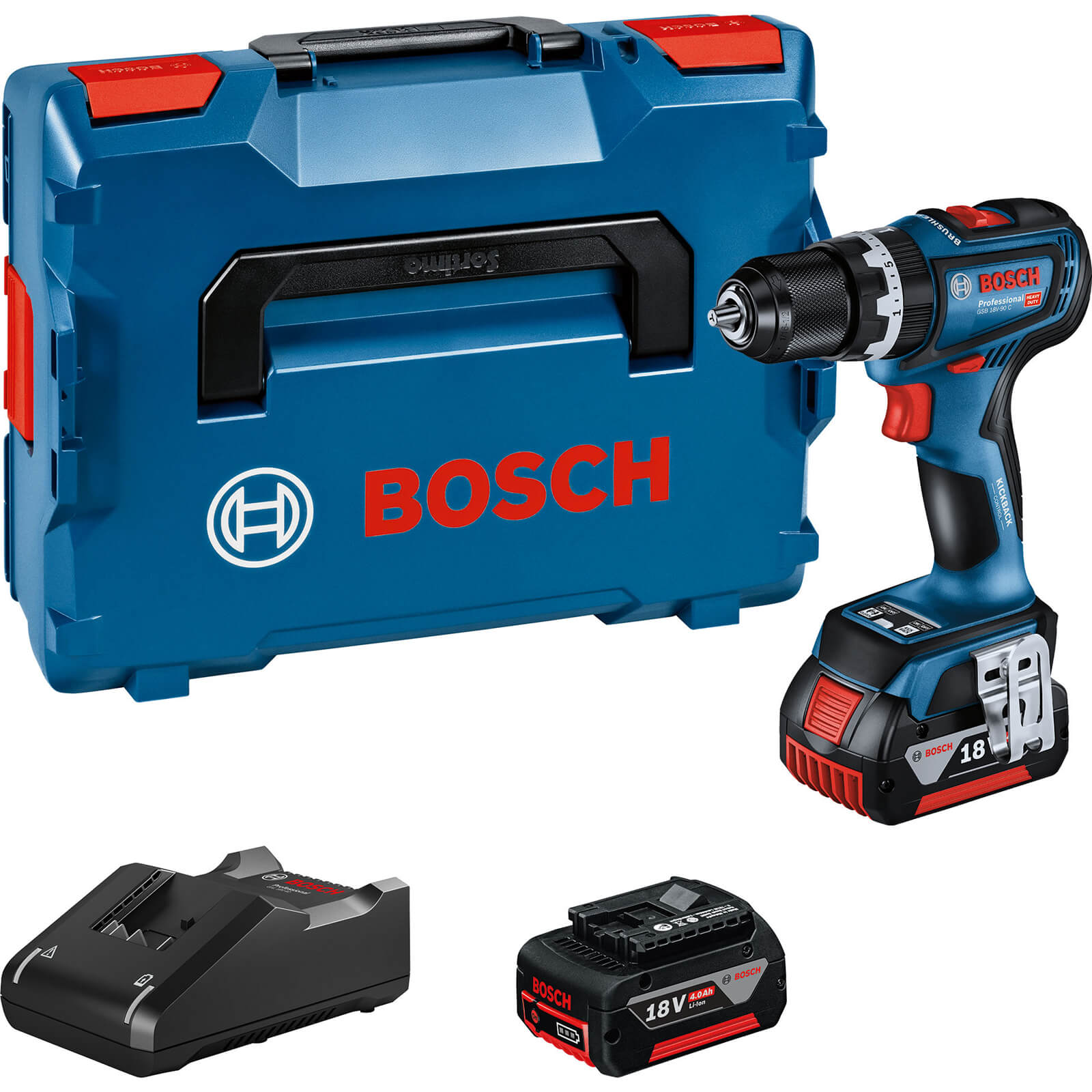 Bosch GSB 18V-90 C 18v Cordless Brushless Combi Drill With Kickback Control 2 x 4ah Li-ion Charger Case Price Comparisons | Compare The Build