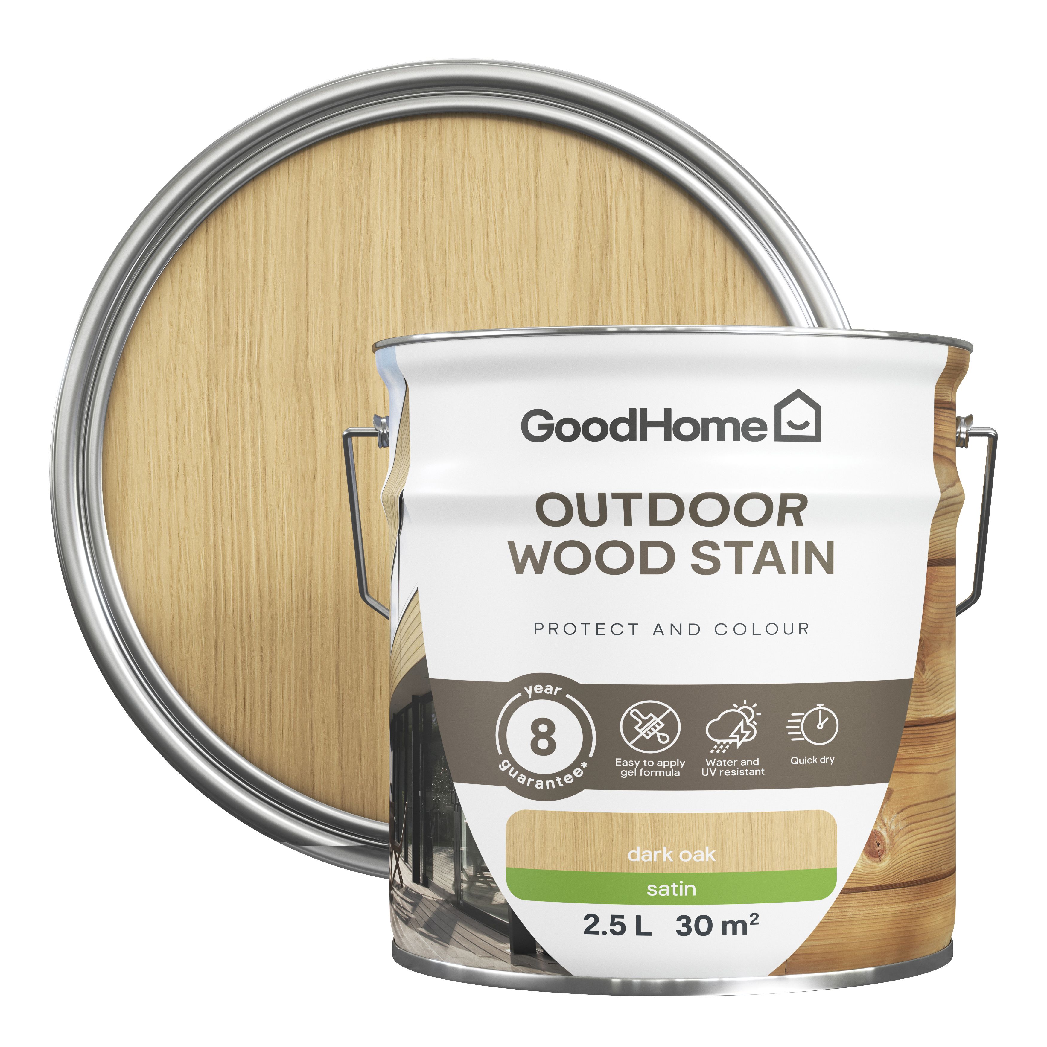 GoodHome Outdoor Light Oak Satin Quick Dry Wood Stain, 2.5L Price Comparisons | Compare The Build