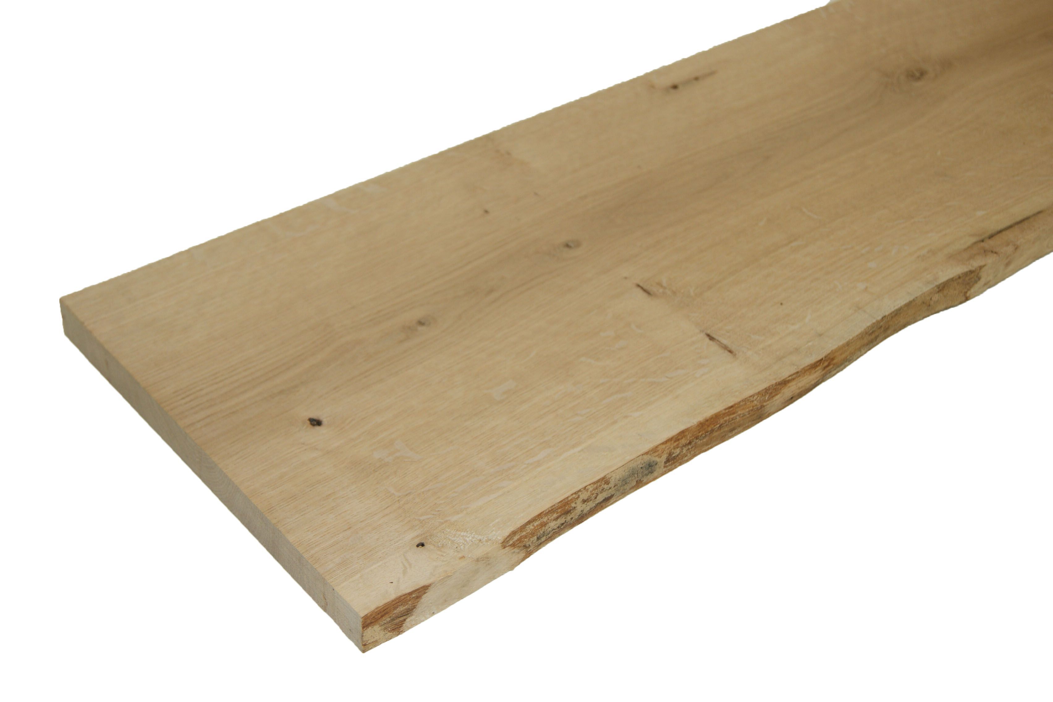 Waney edge Oak Furniture board, (L)1.2m (W)250mm-300mm (T)25mm Price Comparisons | Compare The Build