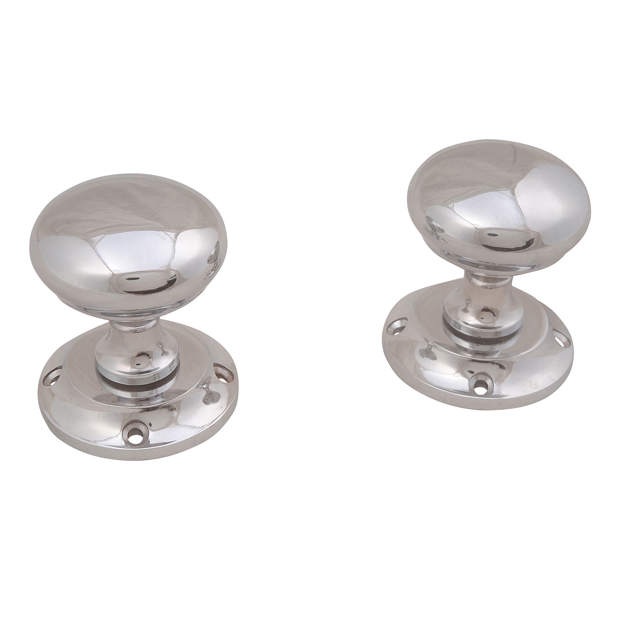 Polished Chrome Effect Zamac Round Door Knob (Dia)54mm, Pair Price Comparisons | Compare The Build