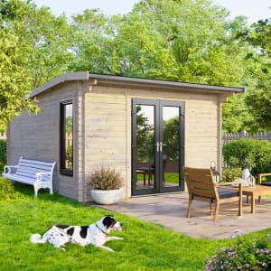 Power Sheds 12 x 14ft Central Doors Apex Log Cabin | Compare The Build