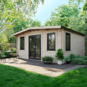 Power Sheds 14 x 16ft Central Doors Apex Chalet Log Cabin Price Comparisons | Compare The Build