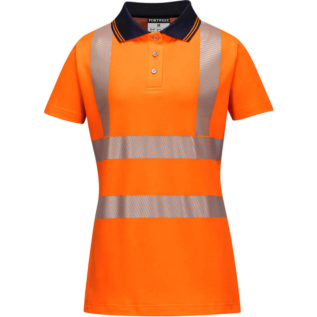 Portwest Ladies Class 2 Hi Vis Polo Shirt Orange / Black XS Price Comparisons | Compare The Build