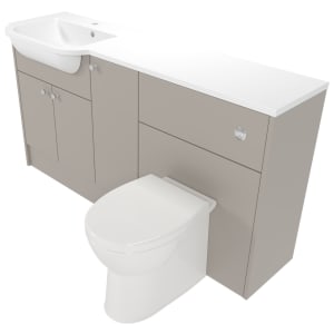 Deccado Benham Soft Suede Left Hand 1500mm Fitted Vanity & Toilet Pan Unit Combination with Left Hand Basin | Compare The Build