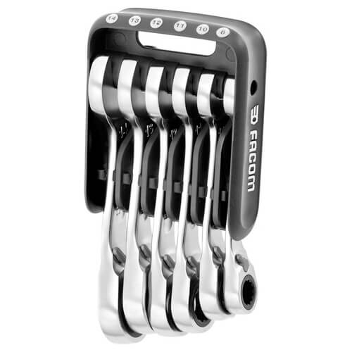 Facom 467BS 6 Piece Short Reversible Ratchet Spanner Set Price Comparisons | Compare The Build