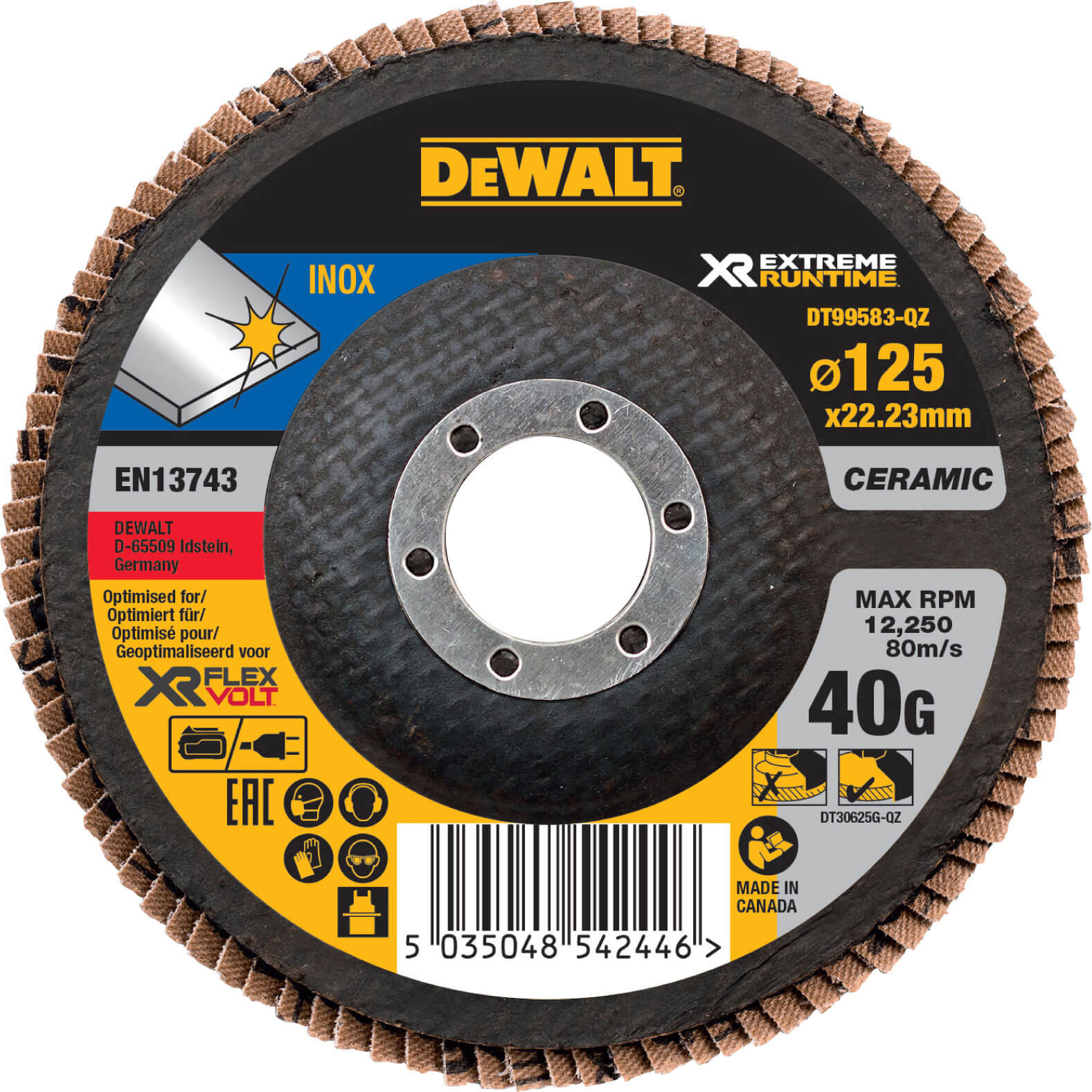 DeWalt Extreme Runtime Flap Disc 125mm 125mm 40g Pack of 1 Price Comparisons | Compare The Build