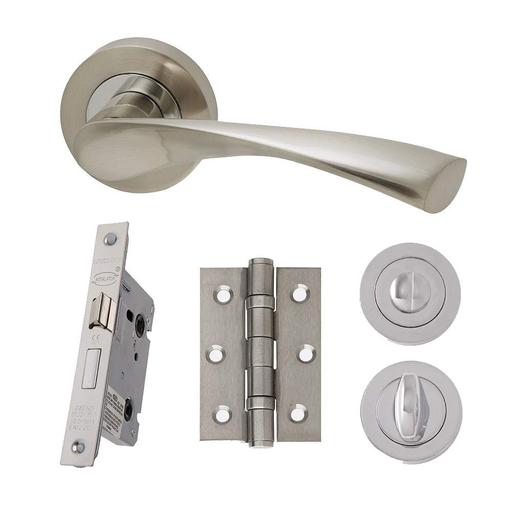 LPD Internal Polished Chrome Satin Nickel Solar Handle Hardware Pack - Bathroom LPD Doors HARDSOLPRI Price Comparisons | Compare The Build