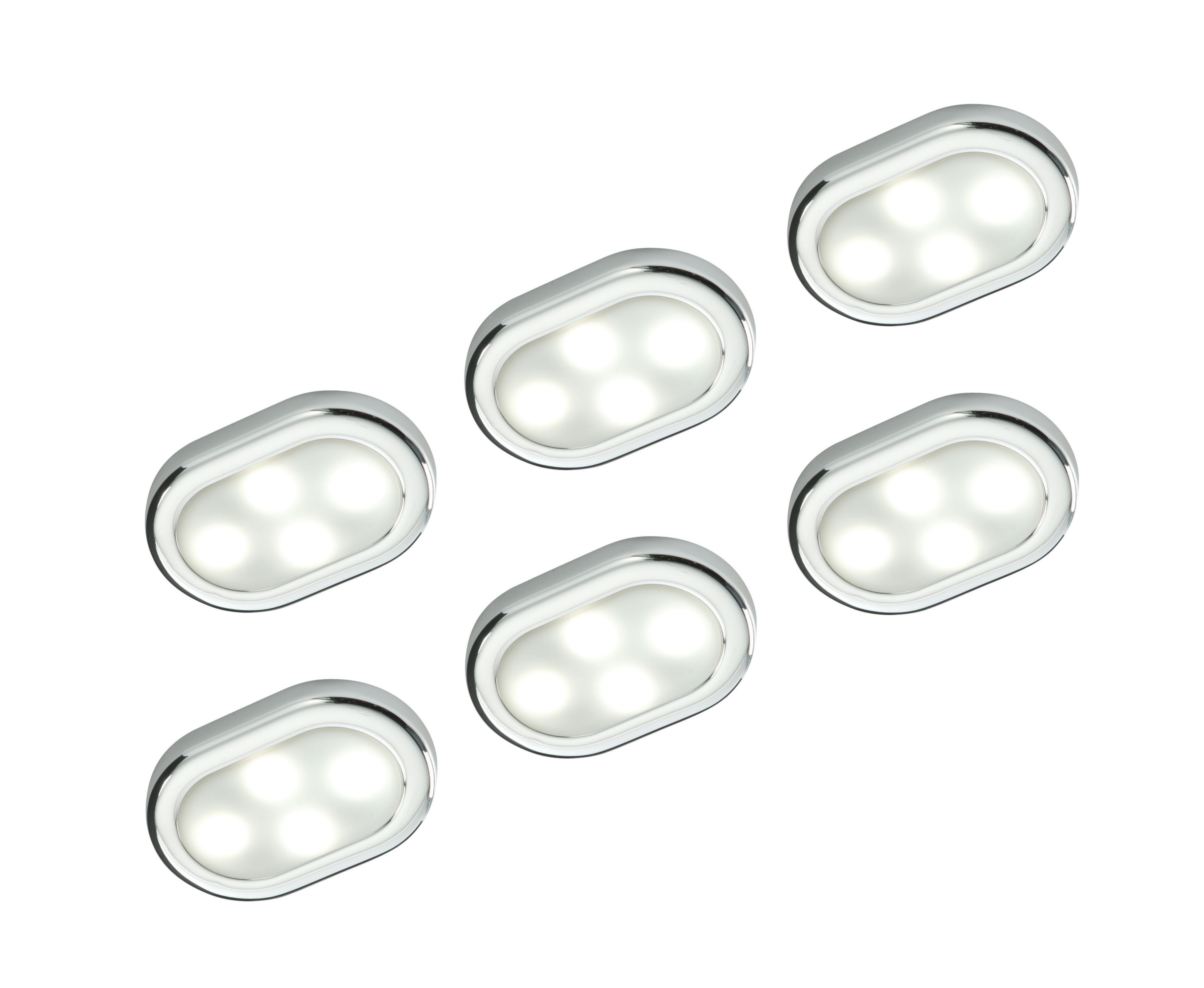 Masterlite Chrome Effect Mains-Powered Led Cabinet Light Ip20, Pack Of 6 Price Comparisons | Compare The Build