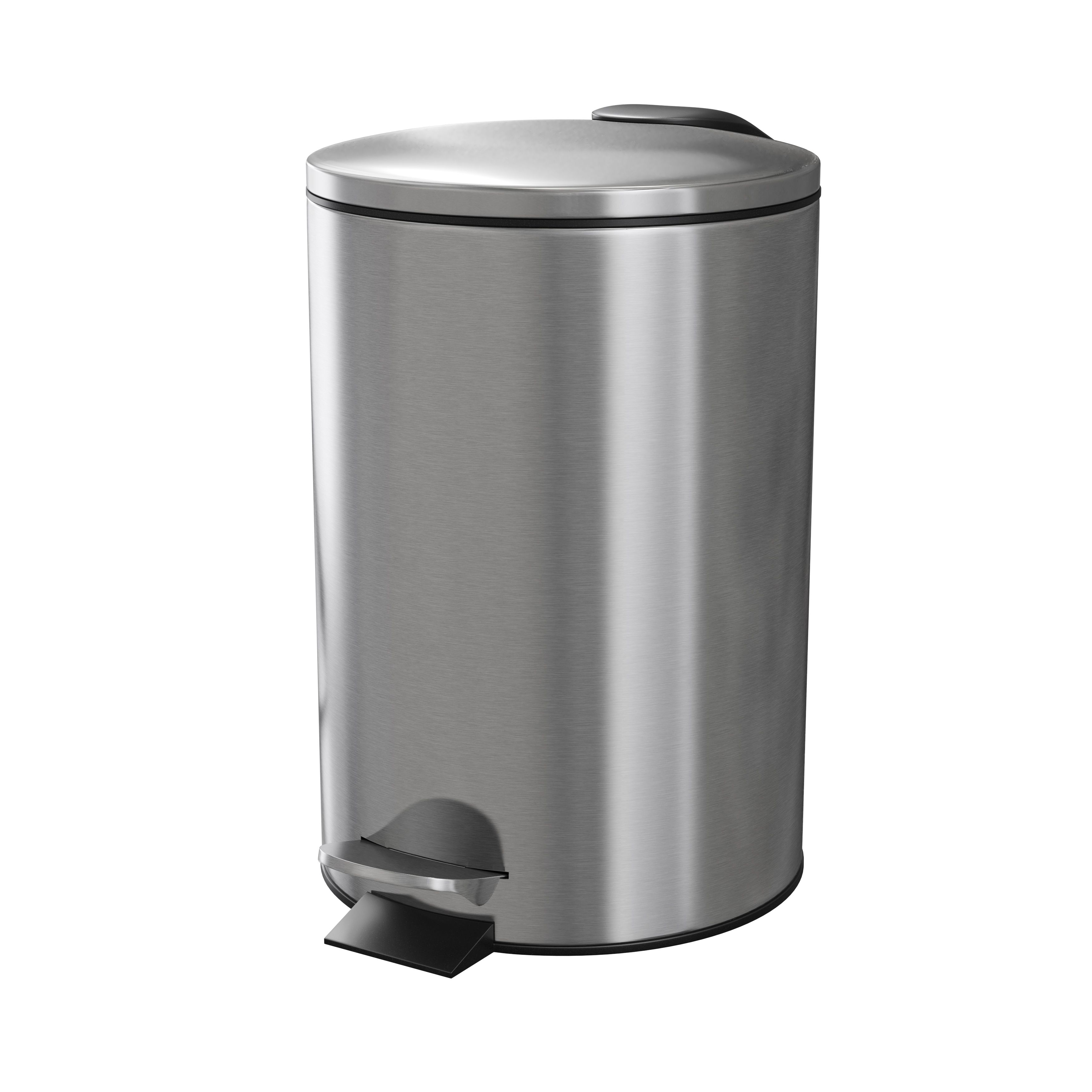 GoodHome Koros Brushed Stainless Steel Round Bathroom Pedal Bin, 3L Price Comparisons | Compare The Build