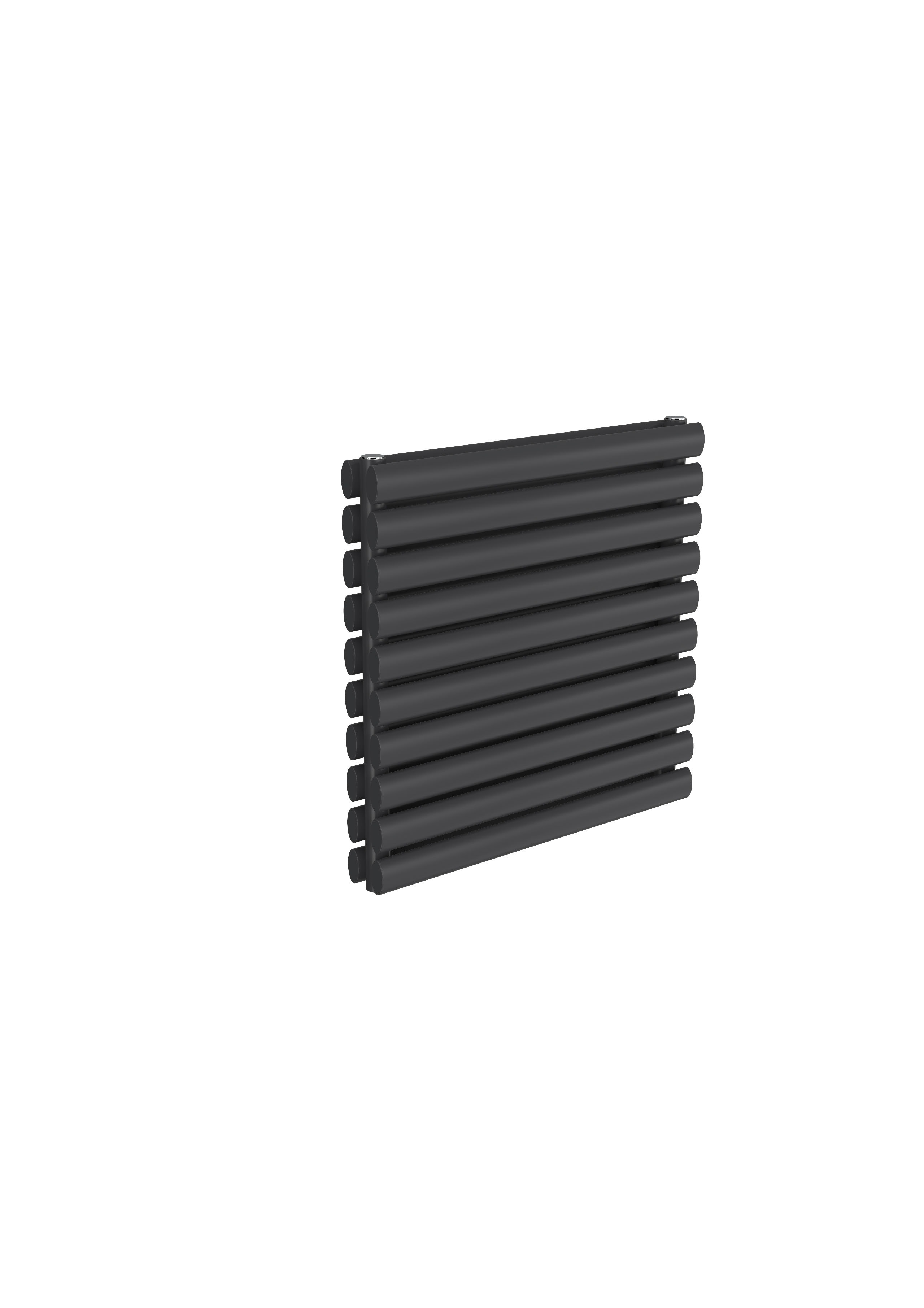 Reina Nevah Horizontal Designer Radiator, Anthracite, 590mm x 600mm | Compare The Build