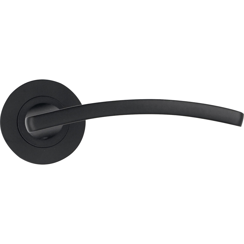 Stanza Toledo on Rose Door Handles Matt (Pair) in Black Aluminium Price Comparisons | Compare The Build