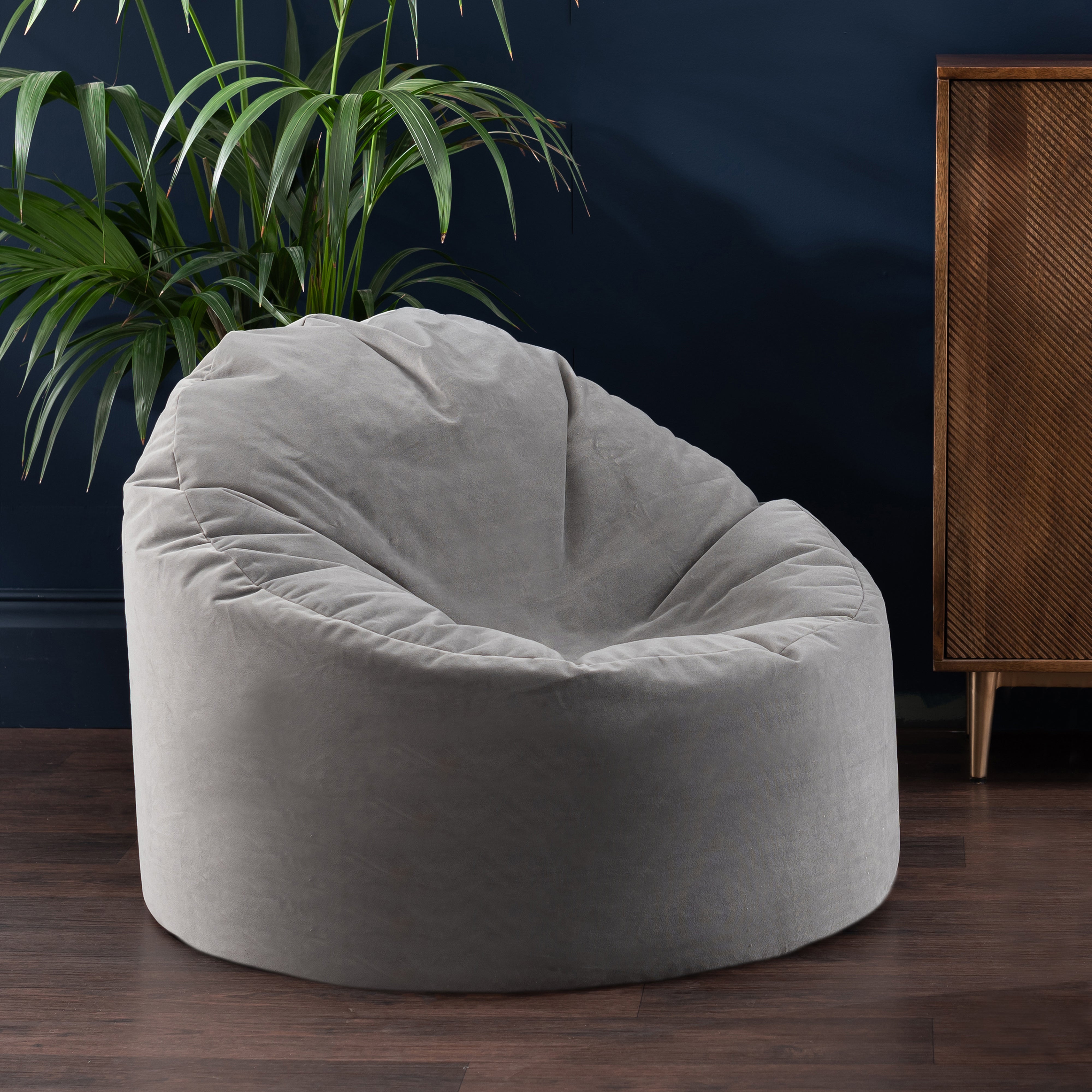 Eliza Velvet Grey Bean Chair Grey Price Comparisons | Compare The Build