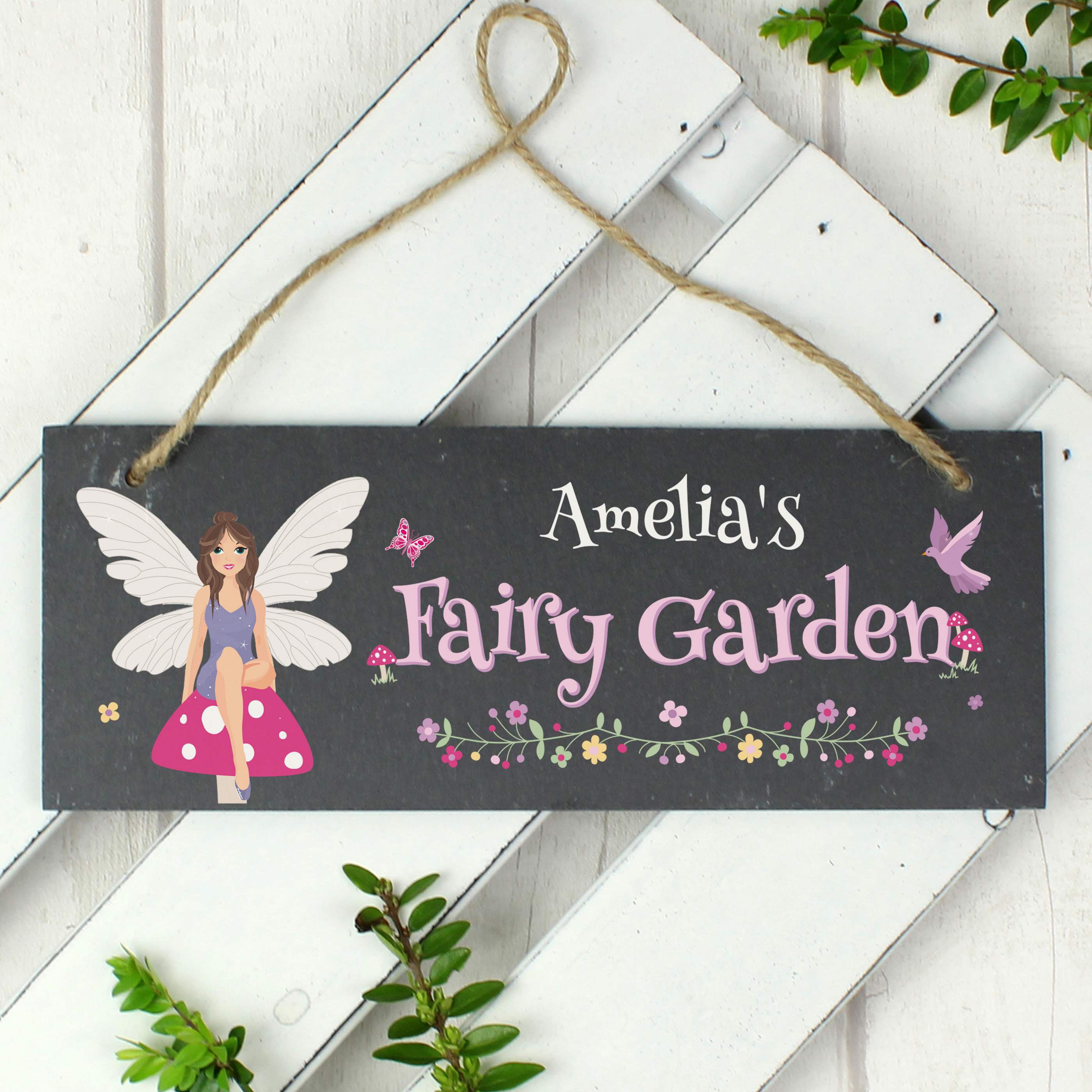 Personalised Fairy Garden Printed Hanging Slate Plaque Slate (Grey) Price Comparisons | Compare The Build