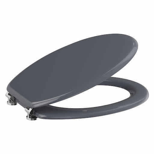 Ceramica Round Wooden Toilet Seat - Bottom Fix Dark Grey Gloss | Compare The Build