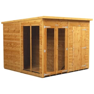 Power Sheds 8 x 8ft Pent Shiplap Dip Treated Summerhouse - Including 4ft Side Store Price Comparisons | Compare The Build