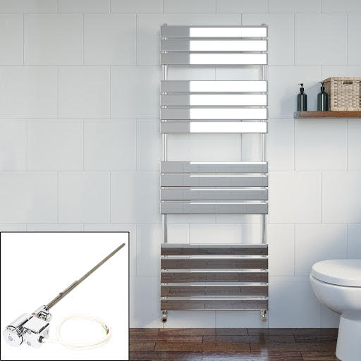 DuraTherm Dual Fuel Flat Panel Heated Towel Rail - 1600 x 600mm - Thermostatic Chrome Price Comparisons | Compare The Build