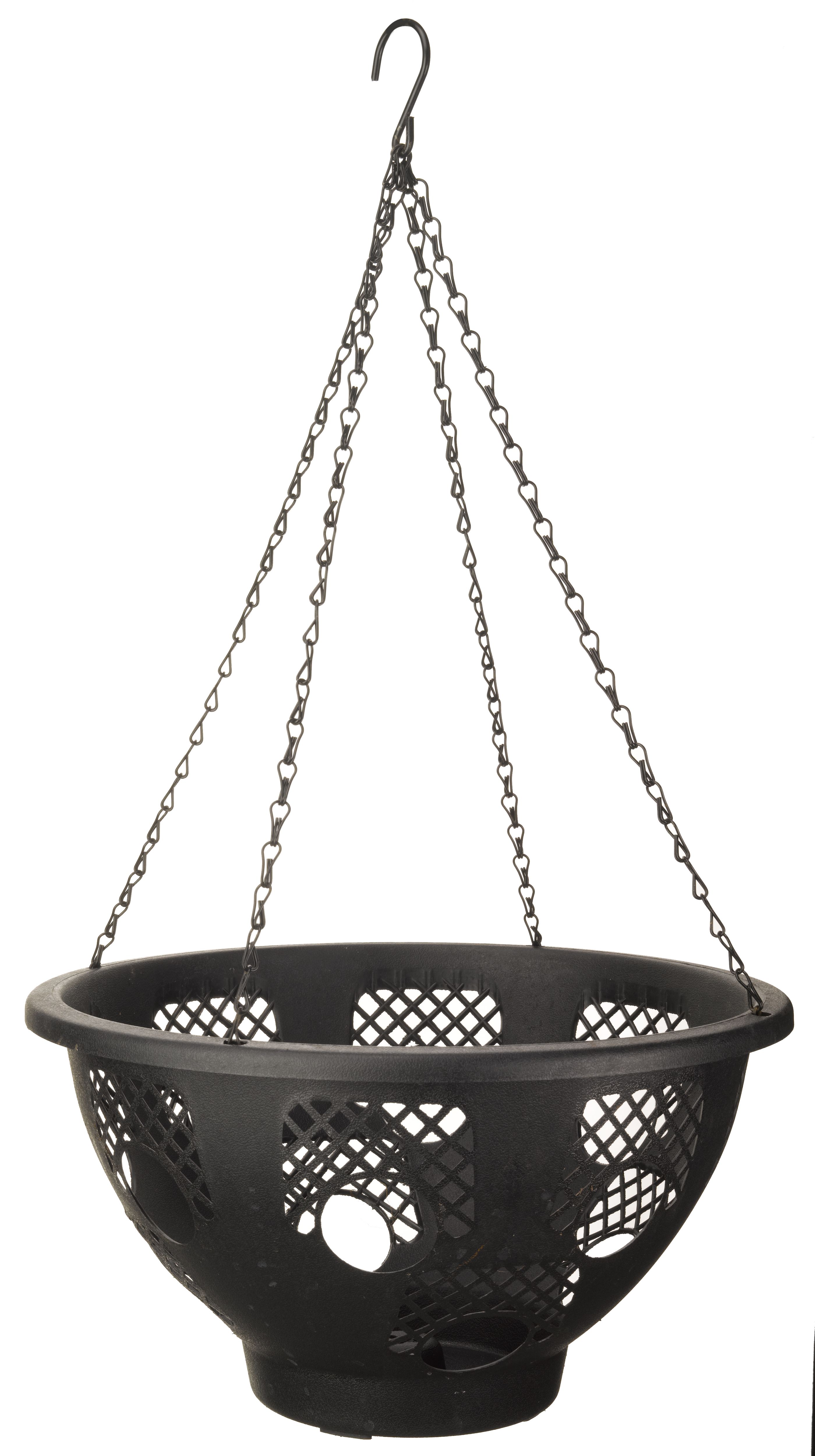 Smart Garden Black Round Plastic Hanging Basket, 38.5Cm | Compare The Build