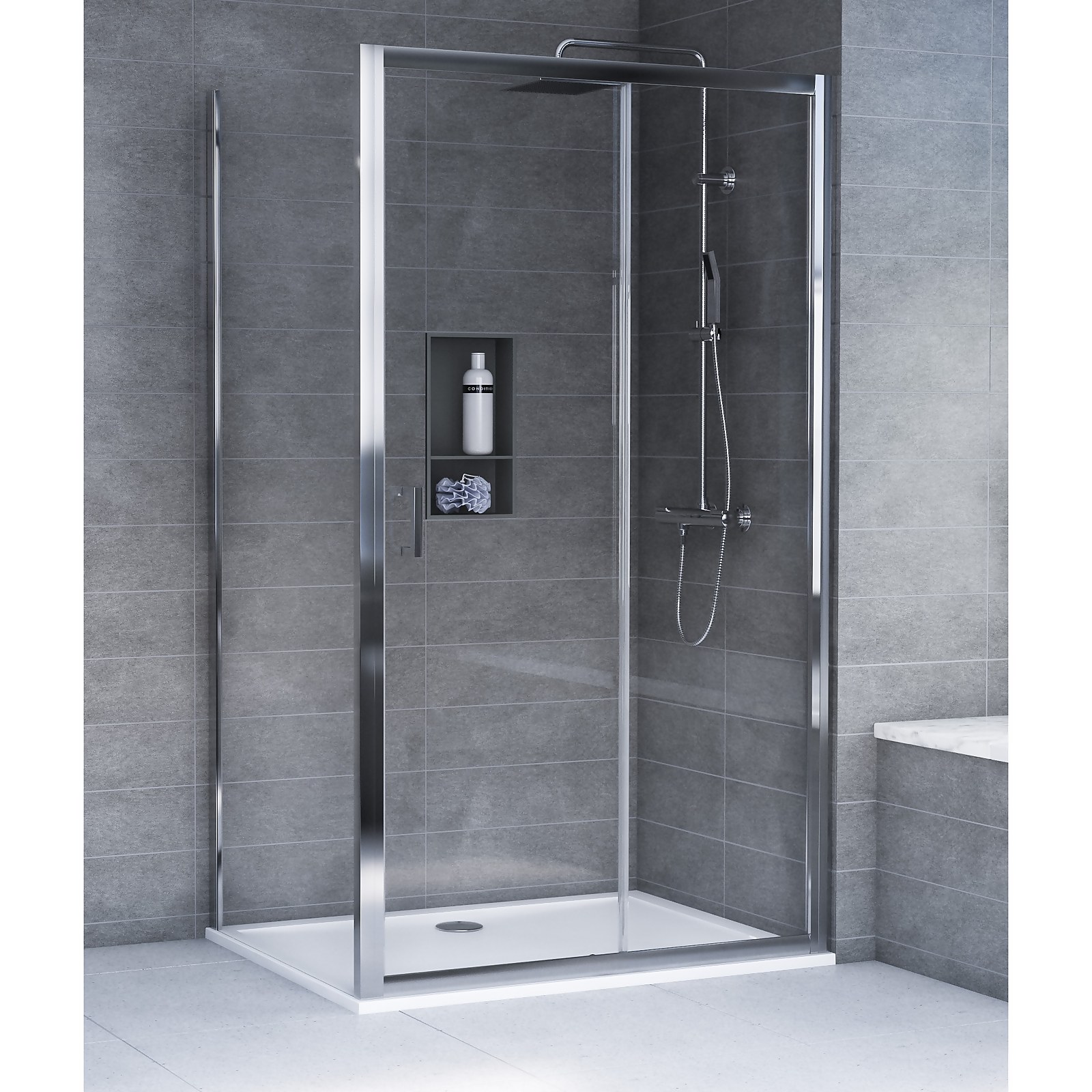 Aqualux KIT Edge8 Glass Sliding Door - 1400 x 2000 x 8mm Price Comparisons | Compare The Build