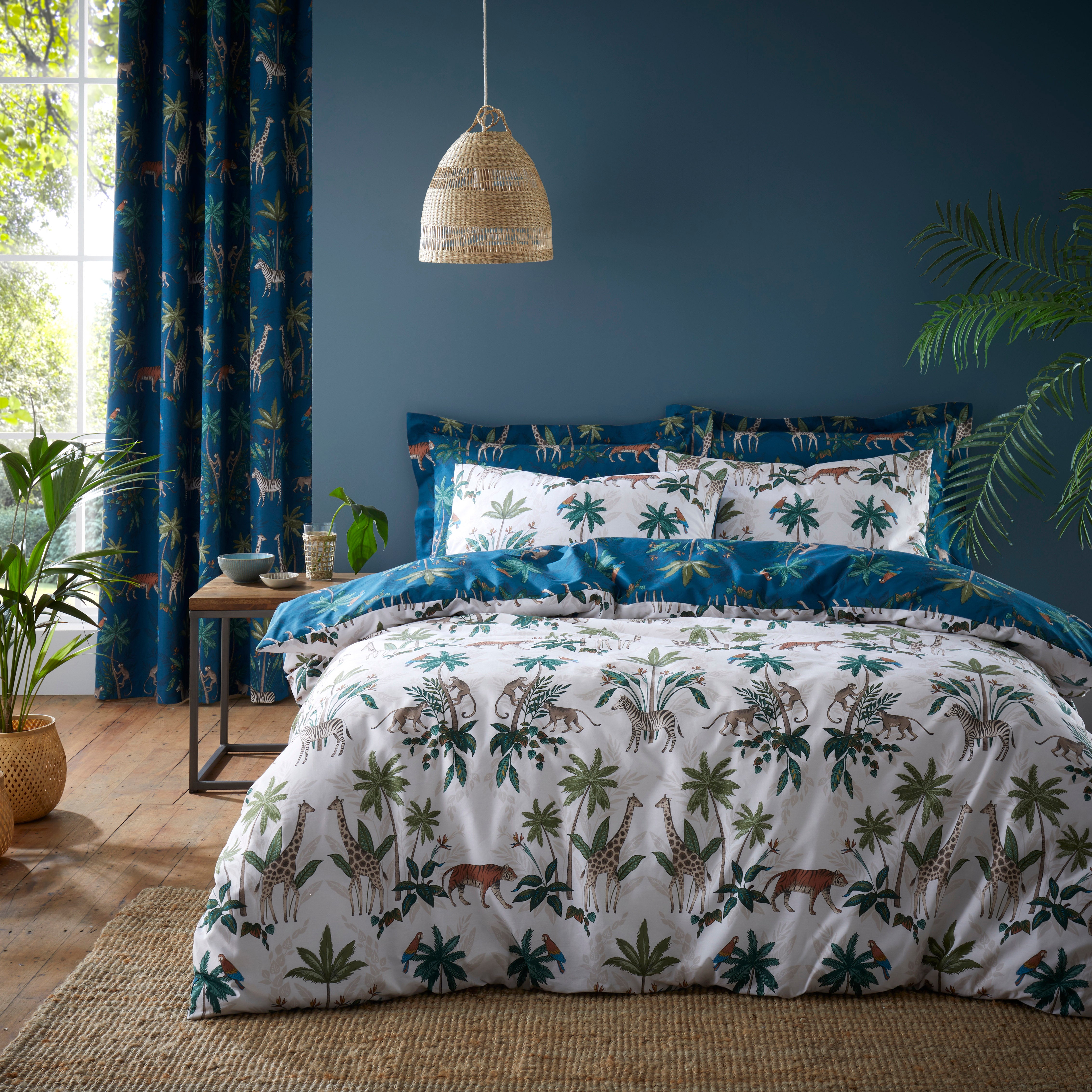 Safari Teal Duvet Cover & Pillowcase Set Teal (Blue) Price Comparisons | Compare The Build
