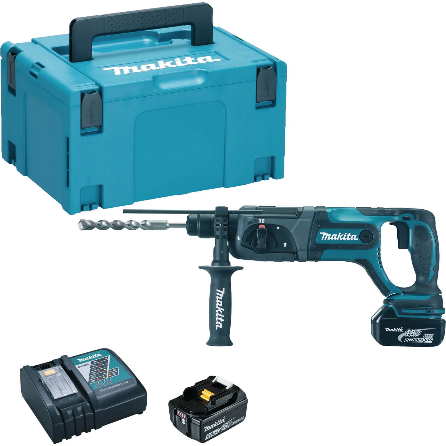 Makita DHR241 18v Cordless LXT SDS Hammer Drill 2 x 5ah Li-ion Charger Case | Compare The Build