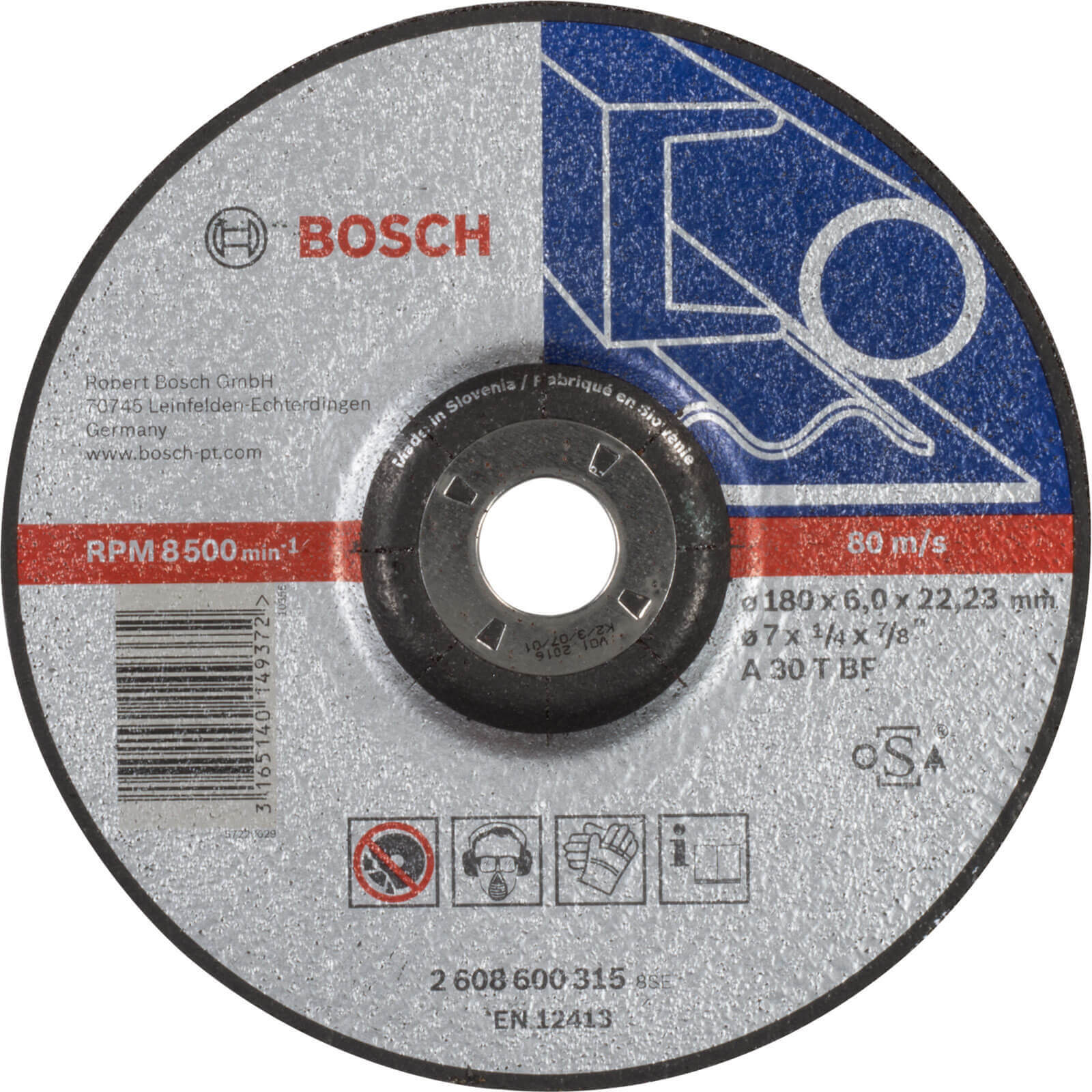 Bosch A30T BF Drepressed Centre Metal Grinding Disc 180mm | Compare The Build