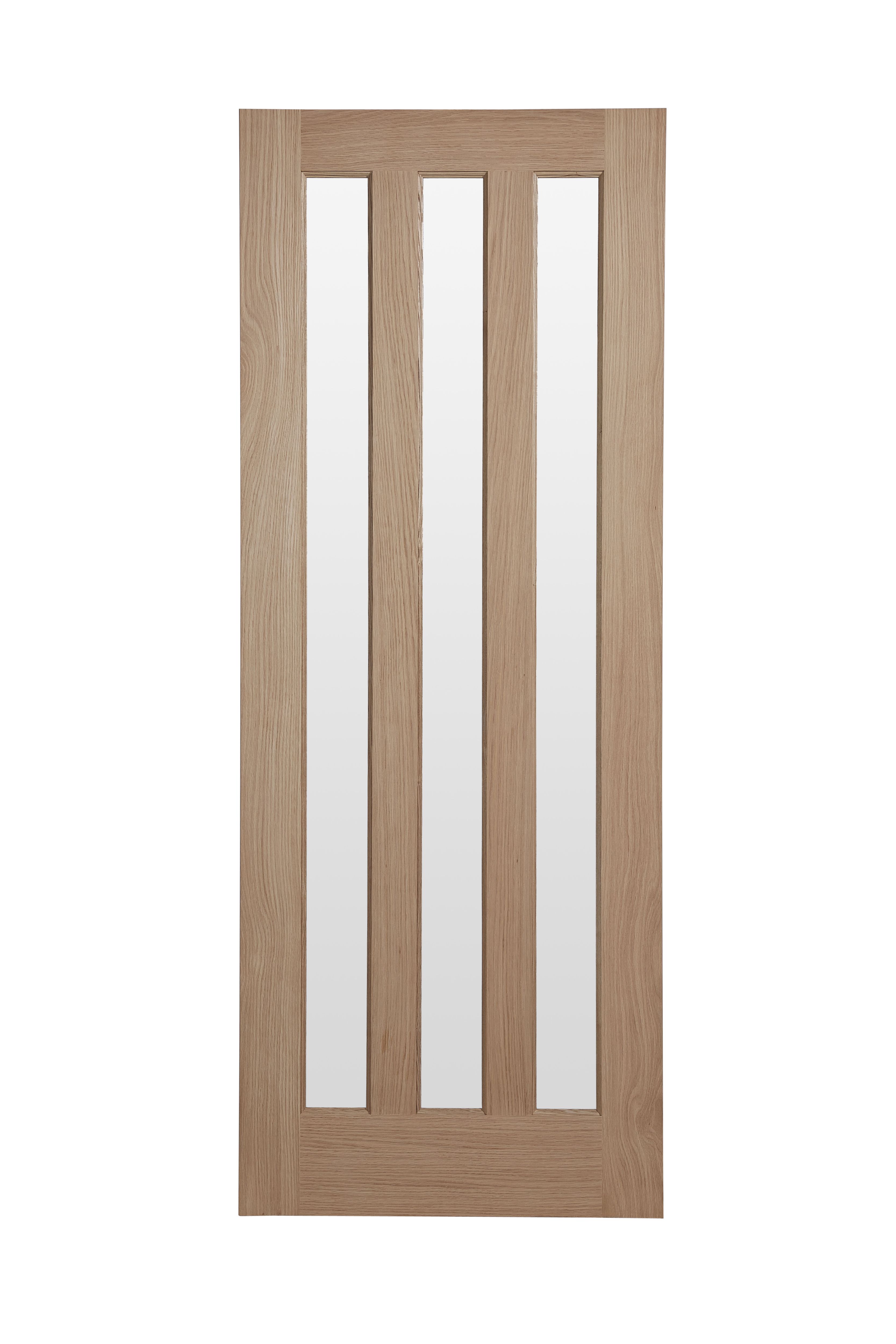 3 Panel Frosted Glazed Oak Veneer Internal Door, (H)1981mm (W)838mm (T)35mm Price Comparisons | Compare The Build