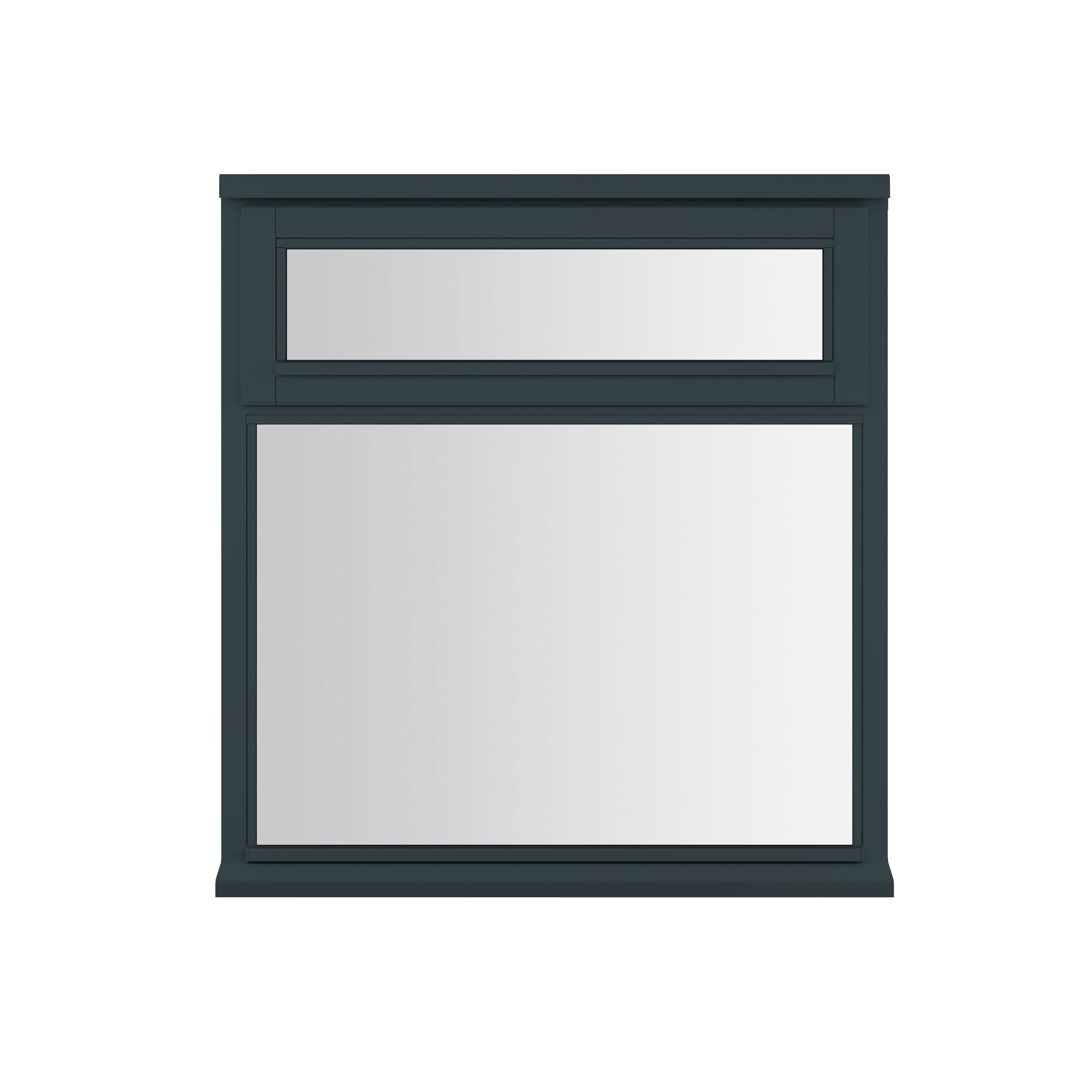 Clear Double Glazed Anthracite Grey Timber Top Hung Window, (H)895mm (W)1195mm | Compare The Build