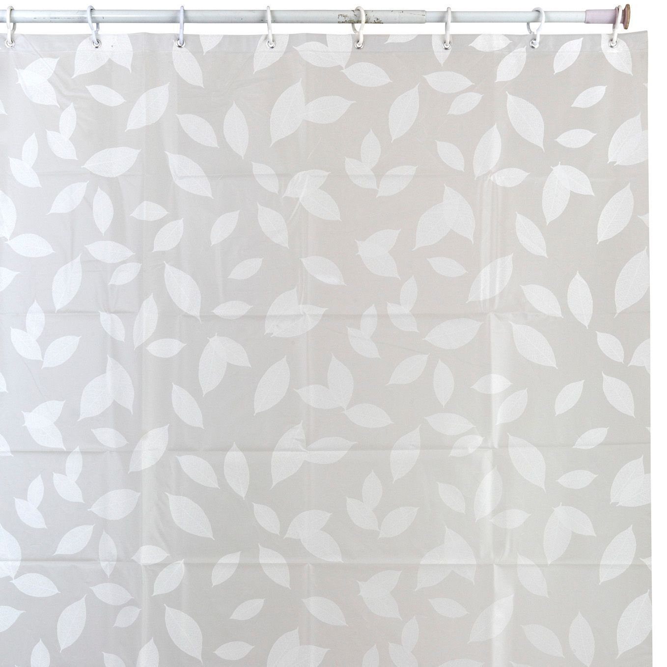 Cooke & Lewis Light Grey & White Selena Leaf Shower Curtain (L)1800 mm Price Comparisons | Compare The Build