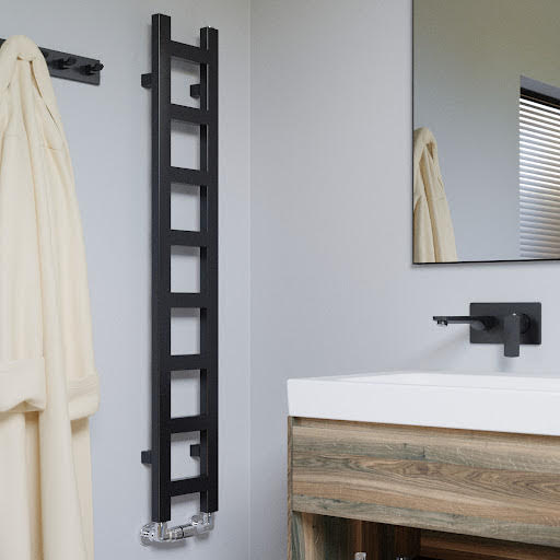 Terma Easy  Matt Black Heated Towel Rail - 1280 x 200mm Price Comparisons | Compare The Build