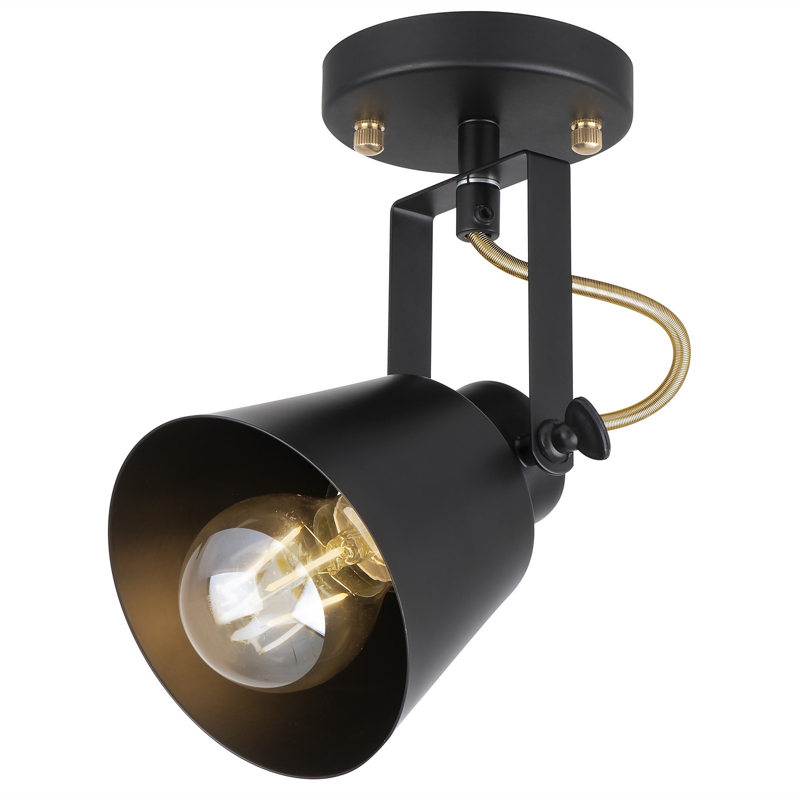 Abigail Single Lamp Spotlight - Black | Compare The Build